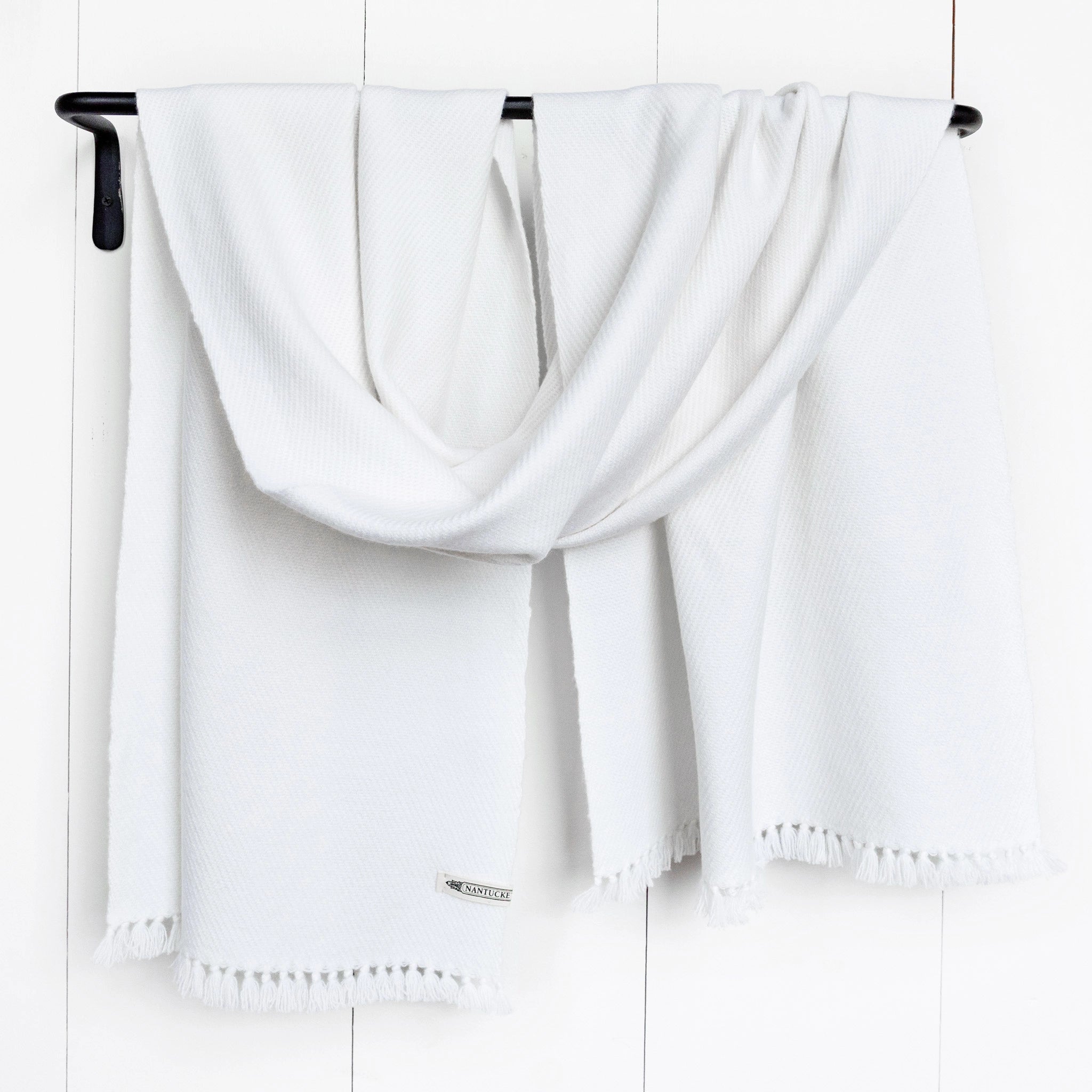 Bright White Handwoven Cashmere Wrap