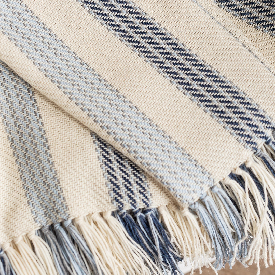 Buoy Blue Handwoven Alpaca Throw