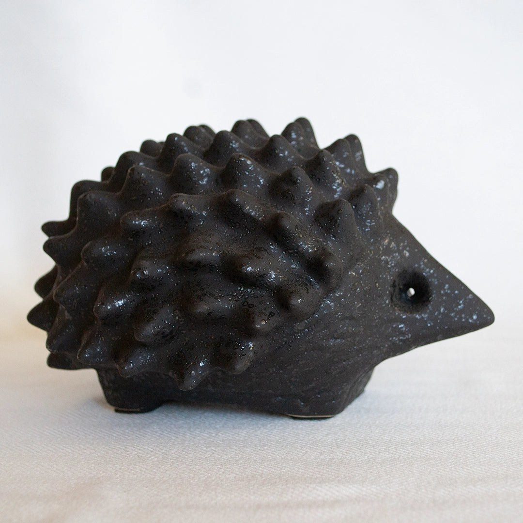 Ceramic Black Decorative Porcupine