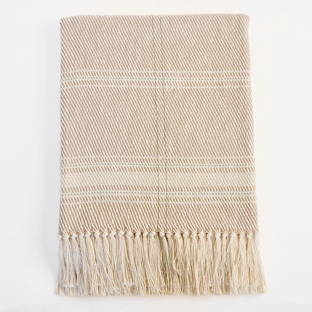 Honey Flax Handwoven Cotton Throw