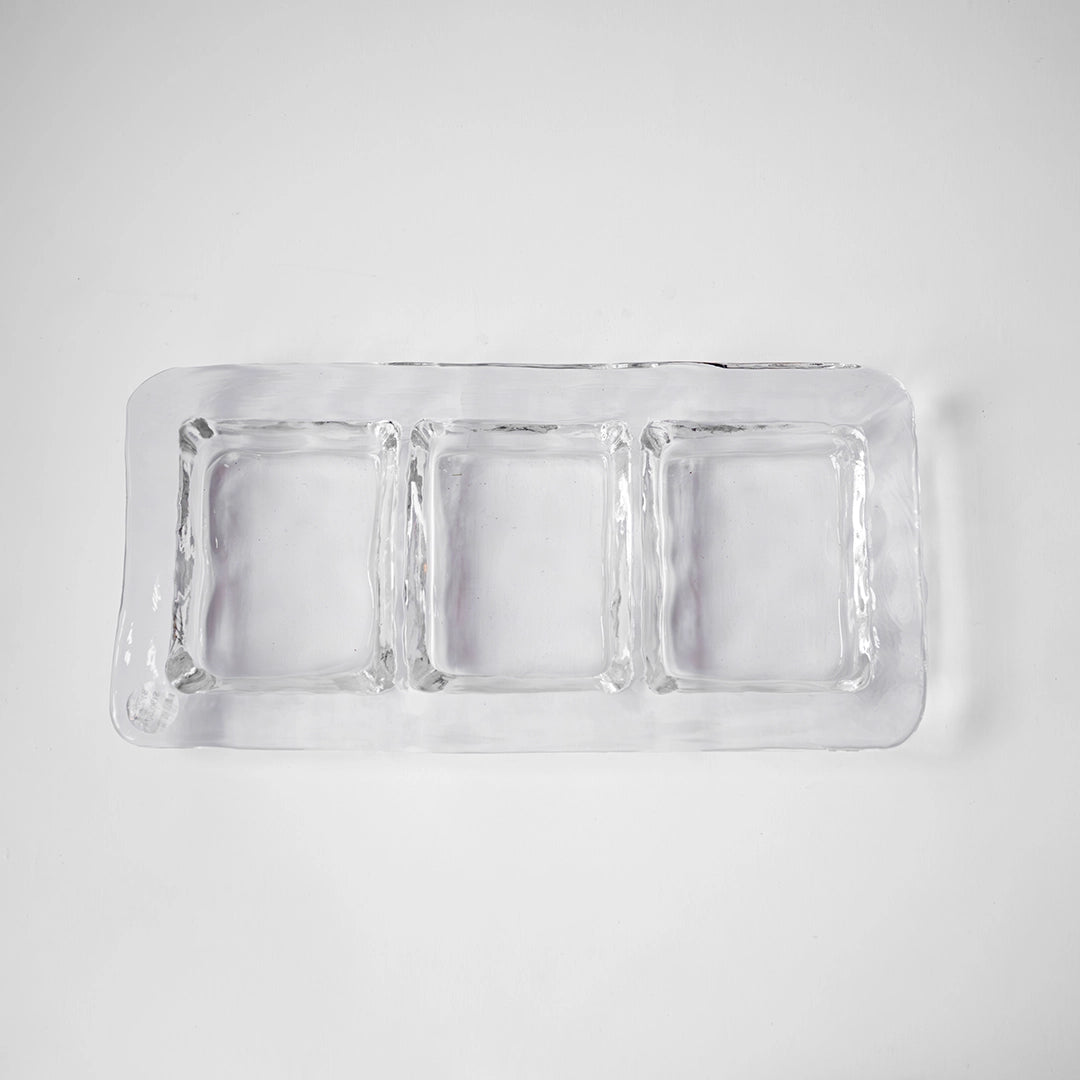 Clear Glass Sectioned Snack Tray