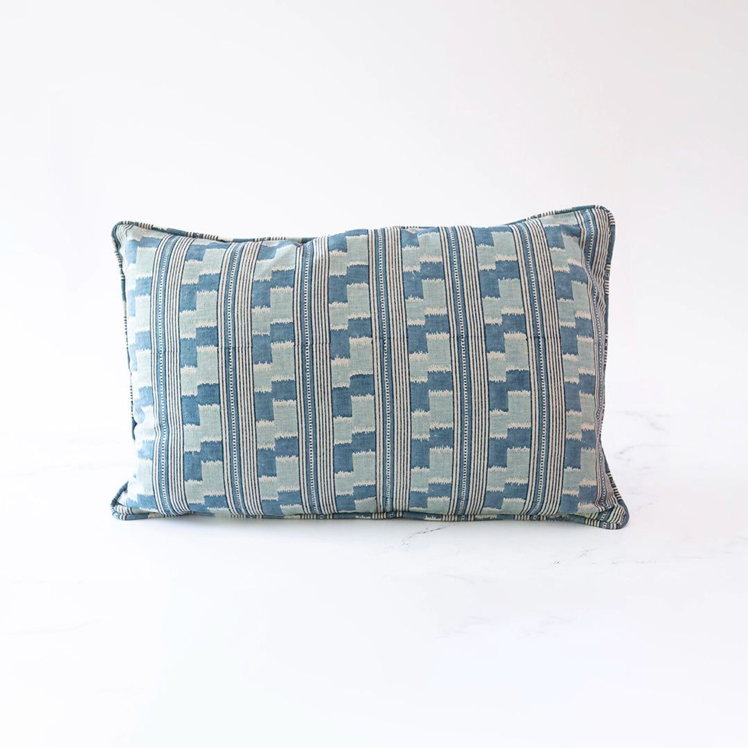 Coastal Sea Glass Linen Lumbar Pillow