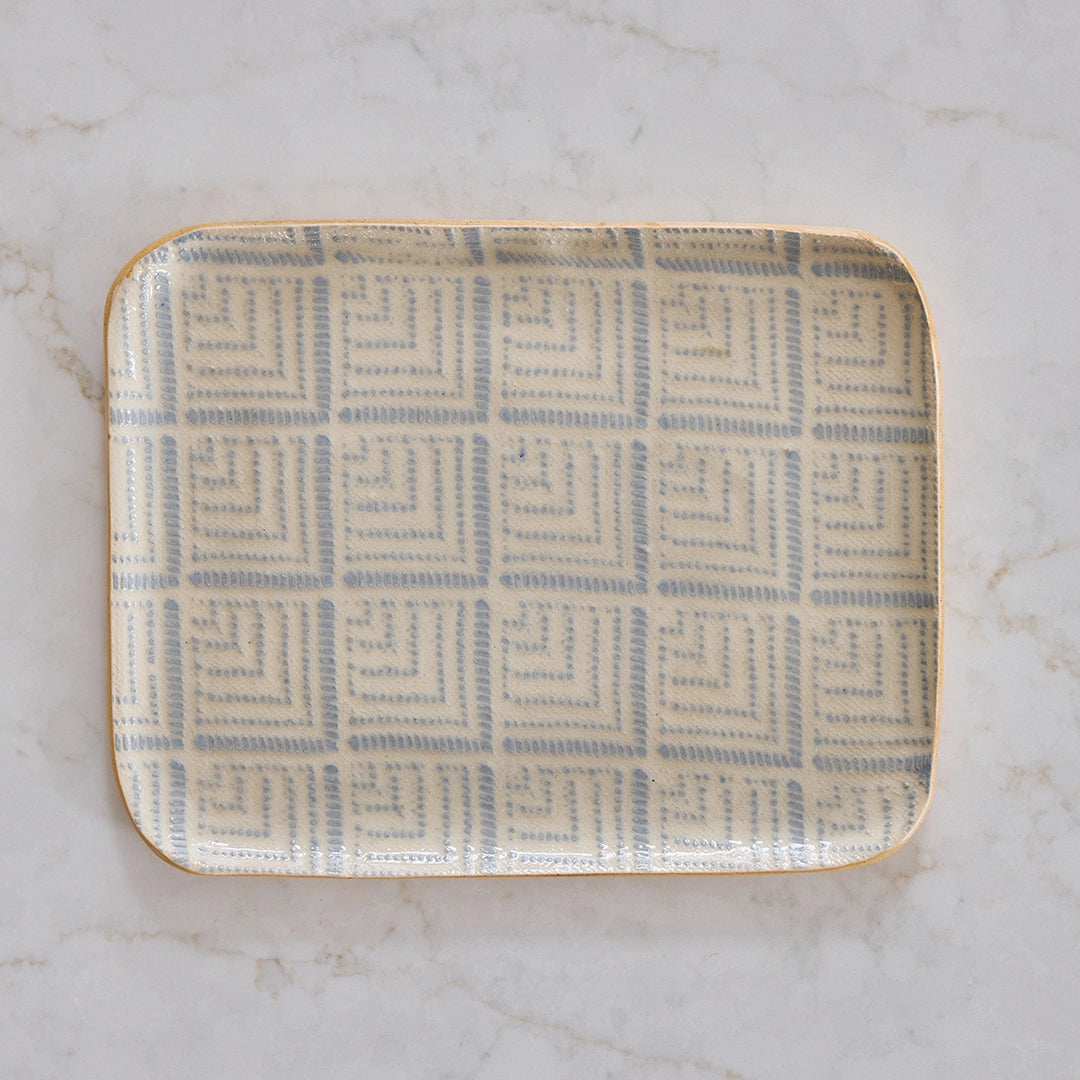 Deco Opal Glaze Tidbit Tray