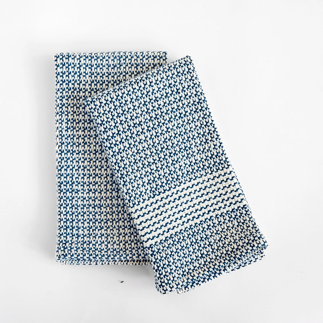 Deep Ocean Blue Handwoven Kitchen Towels