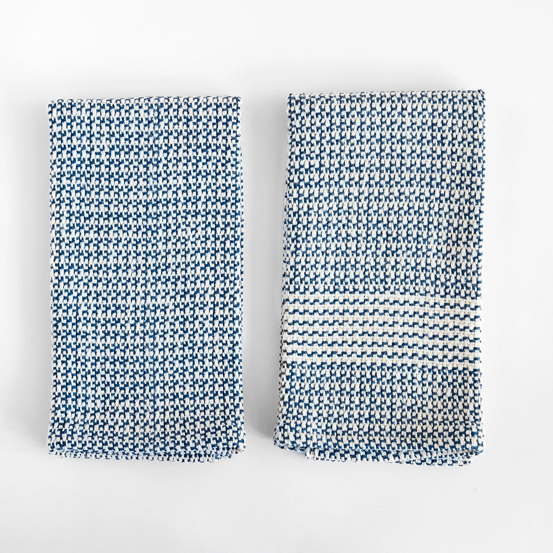 Deep Ocean Blue Handwoven Kitchen Towels