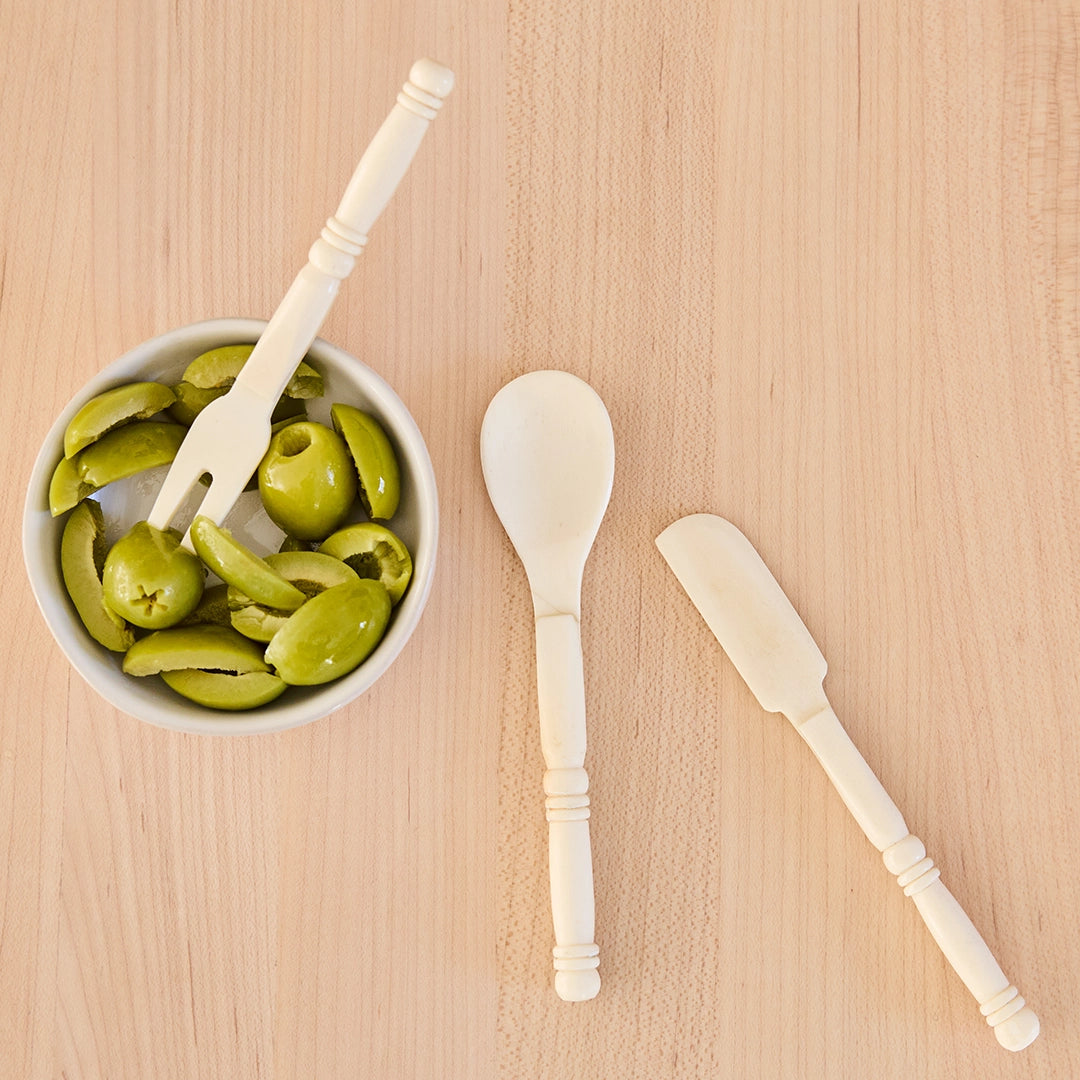 Faux Ivory Mini Serving Utensils