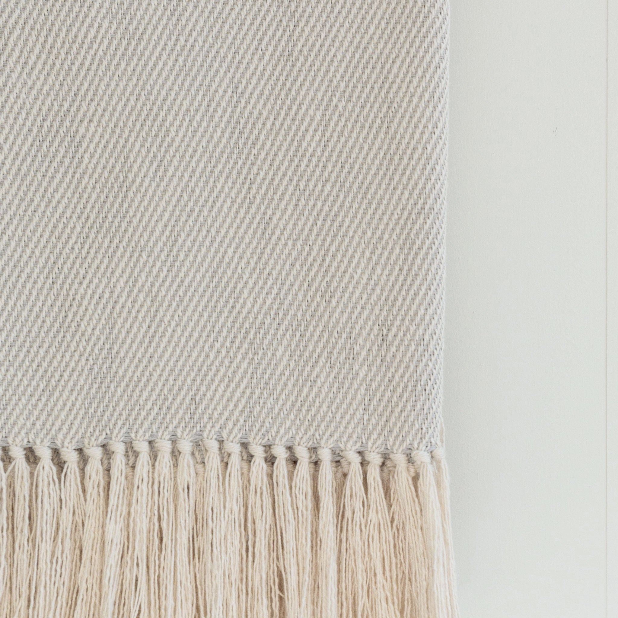 Fog Gray Handwoven Cotton Throw