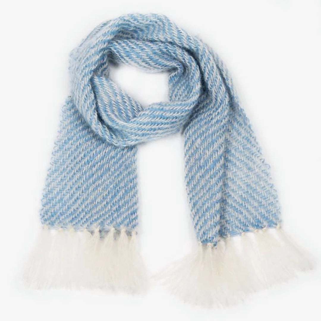French Blue Handwoven Mohair Scarf