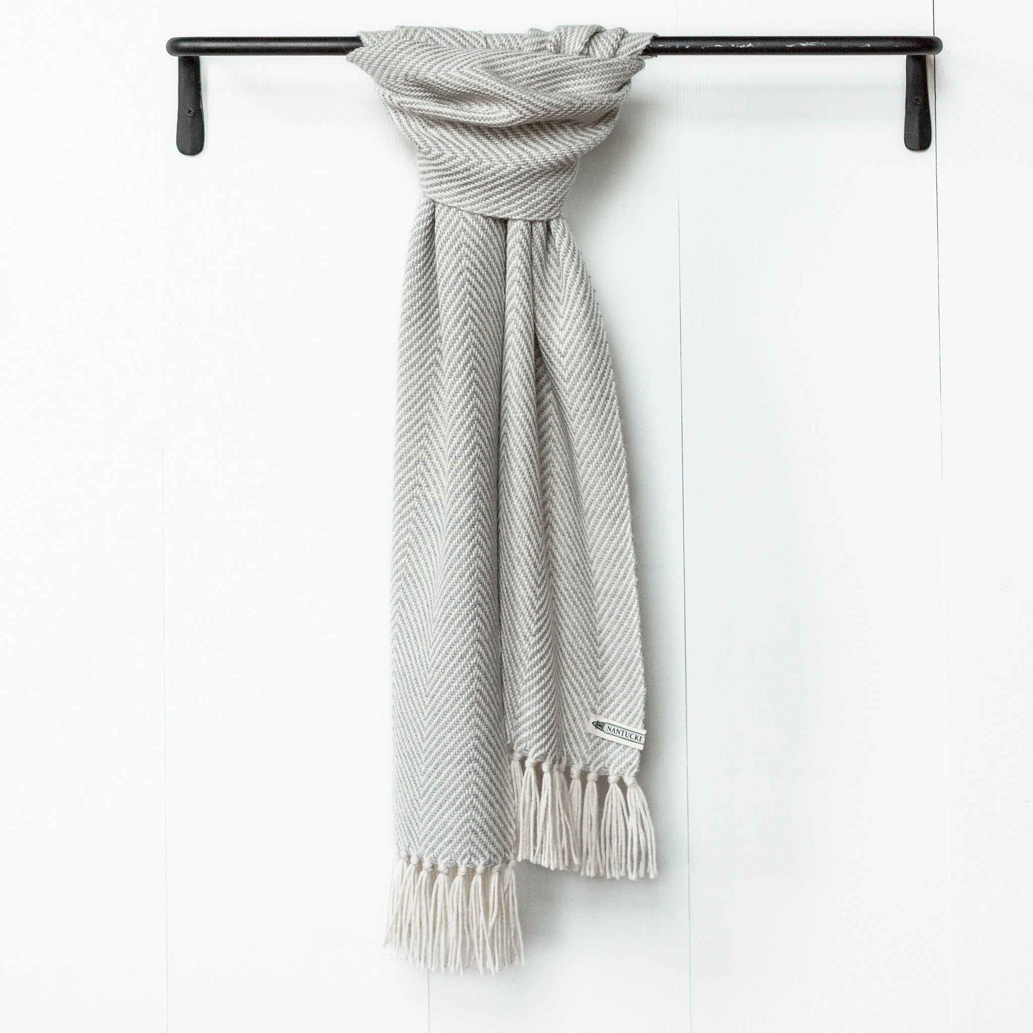 Gray Handwoven Alpaca Scarf