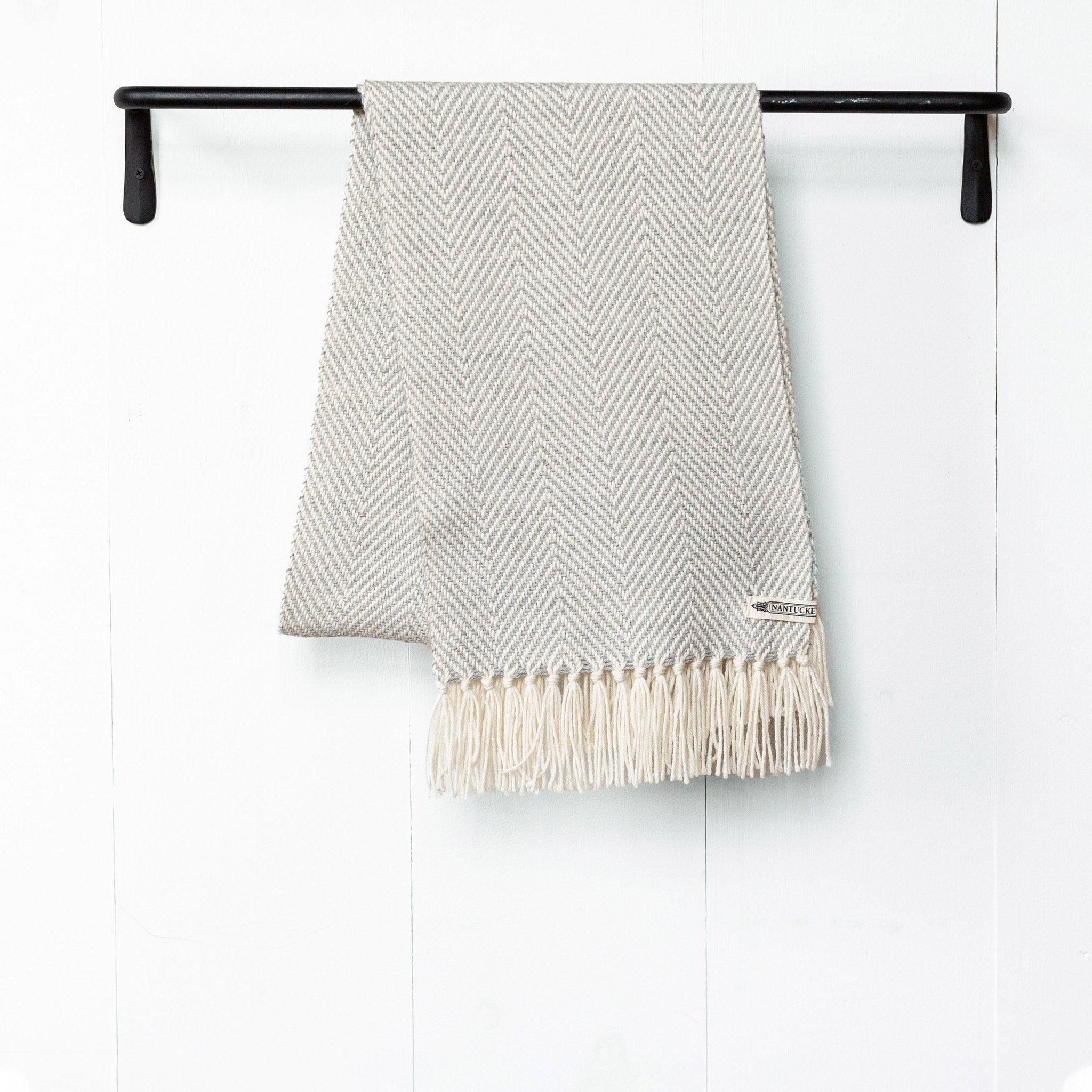 Gray Handwoven Alpaca Scarf