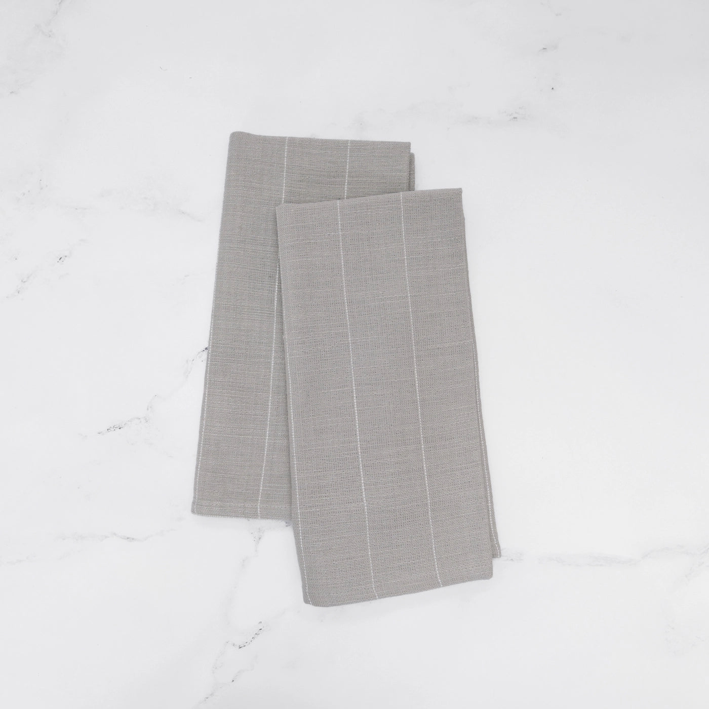 Gray and White Pinstripe Cotton Napkin