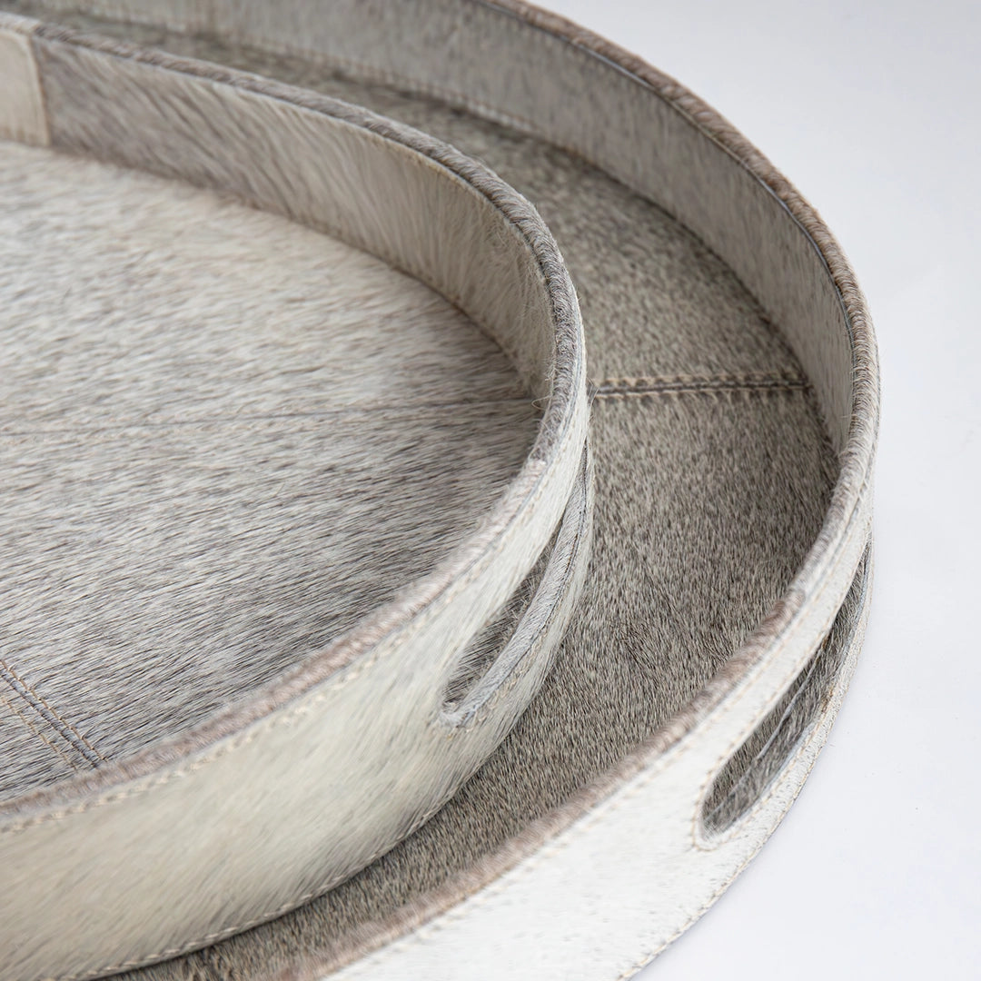 Grey Oval Hide Tray