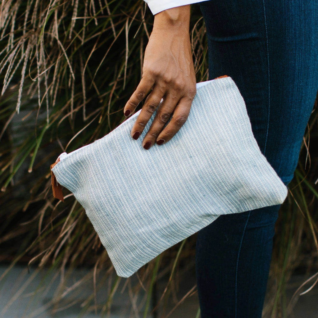 Nantucket Looms Sea Glass Heirloom Fabric Clutch