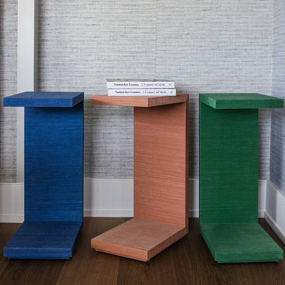 Faux Grass-Cloth Side Table