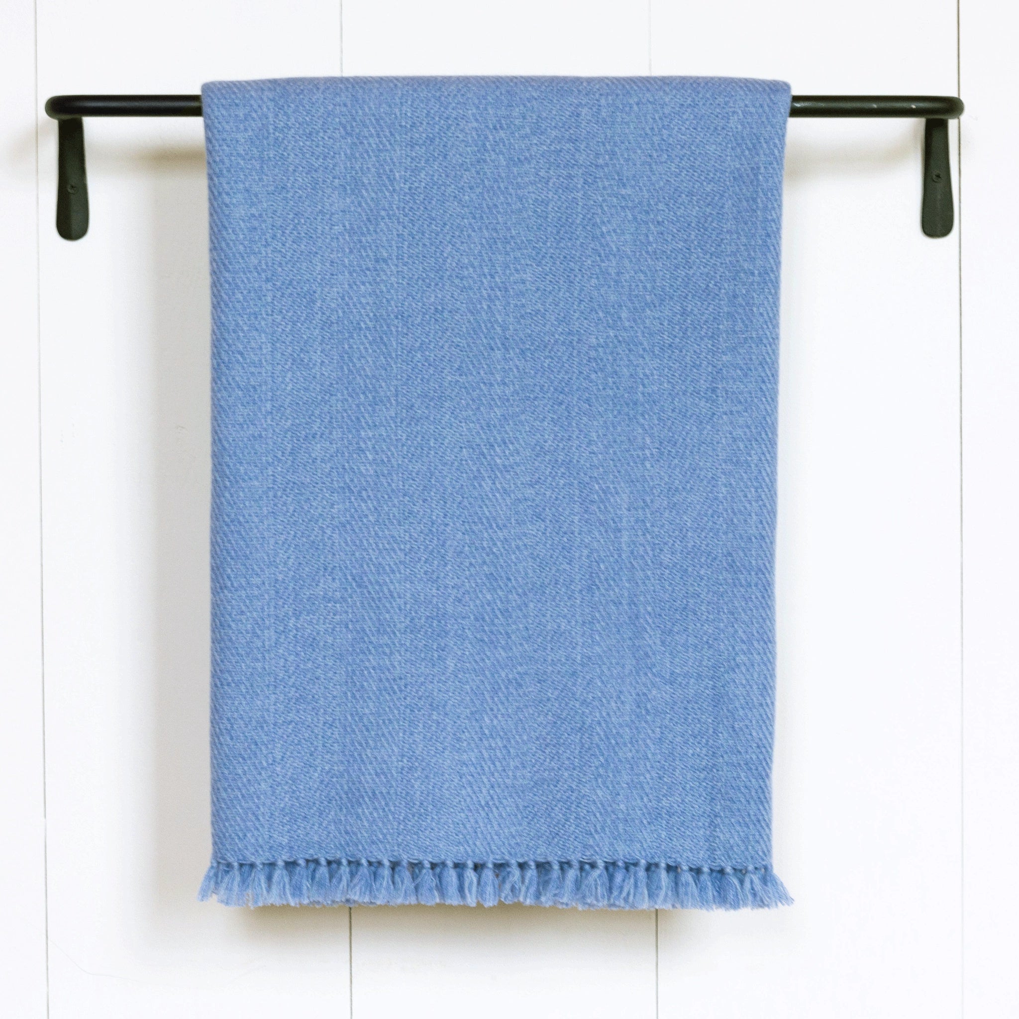 Hydrangea Blue Handwoven Cashmere Throw