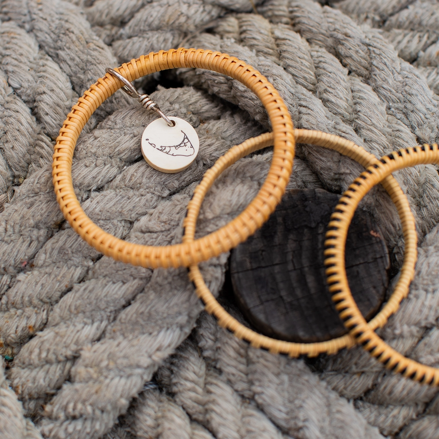 Ivory ACK Basket Weave Bangle | Janet Carreau