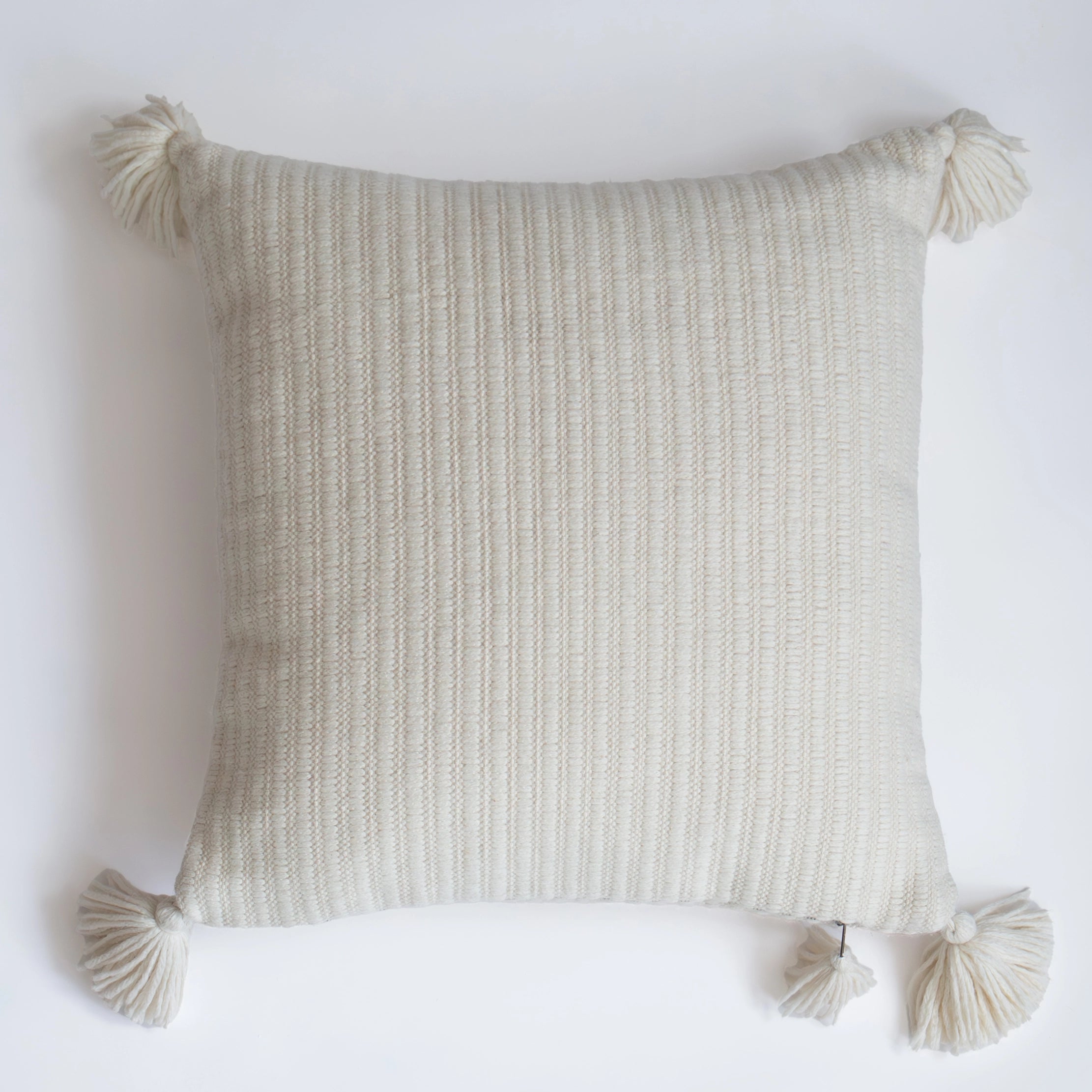 Ivory Alpaca Pillow With Tassels