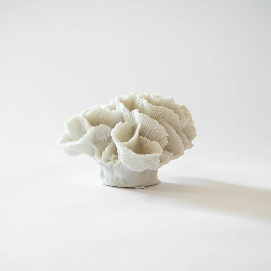 Ivory Coral Petal Decorative Sculpture