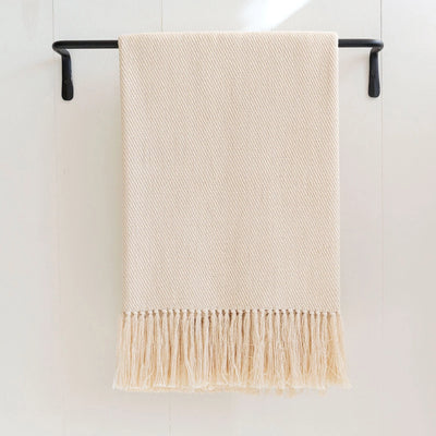 Ivory Handwoven Cotton Throw