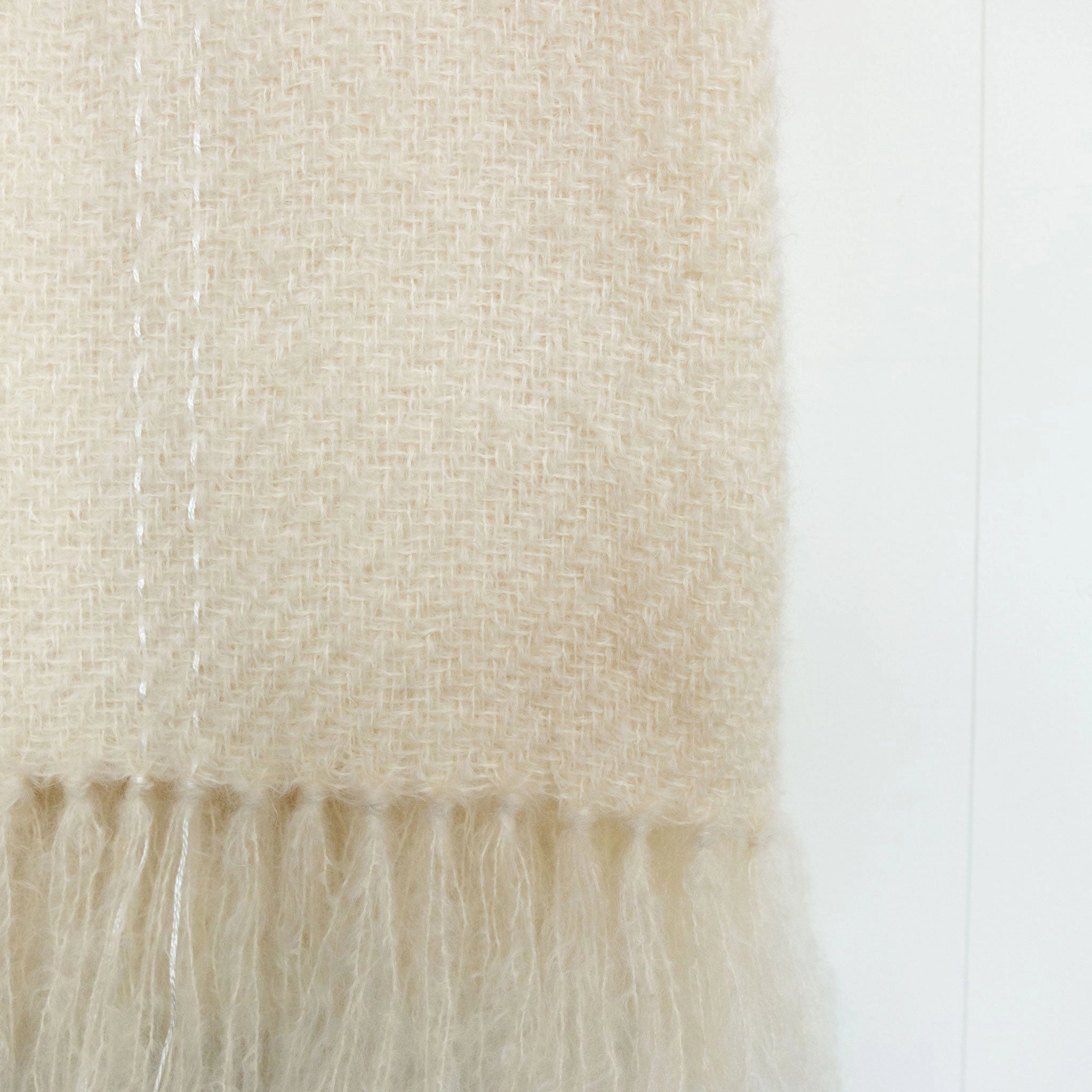 Ivory Handwoven Mohair Throw