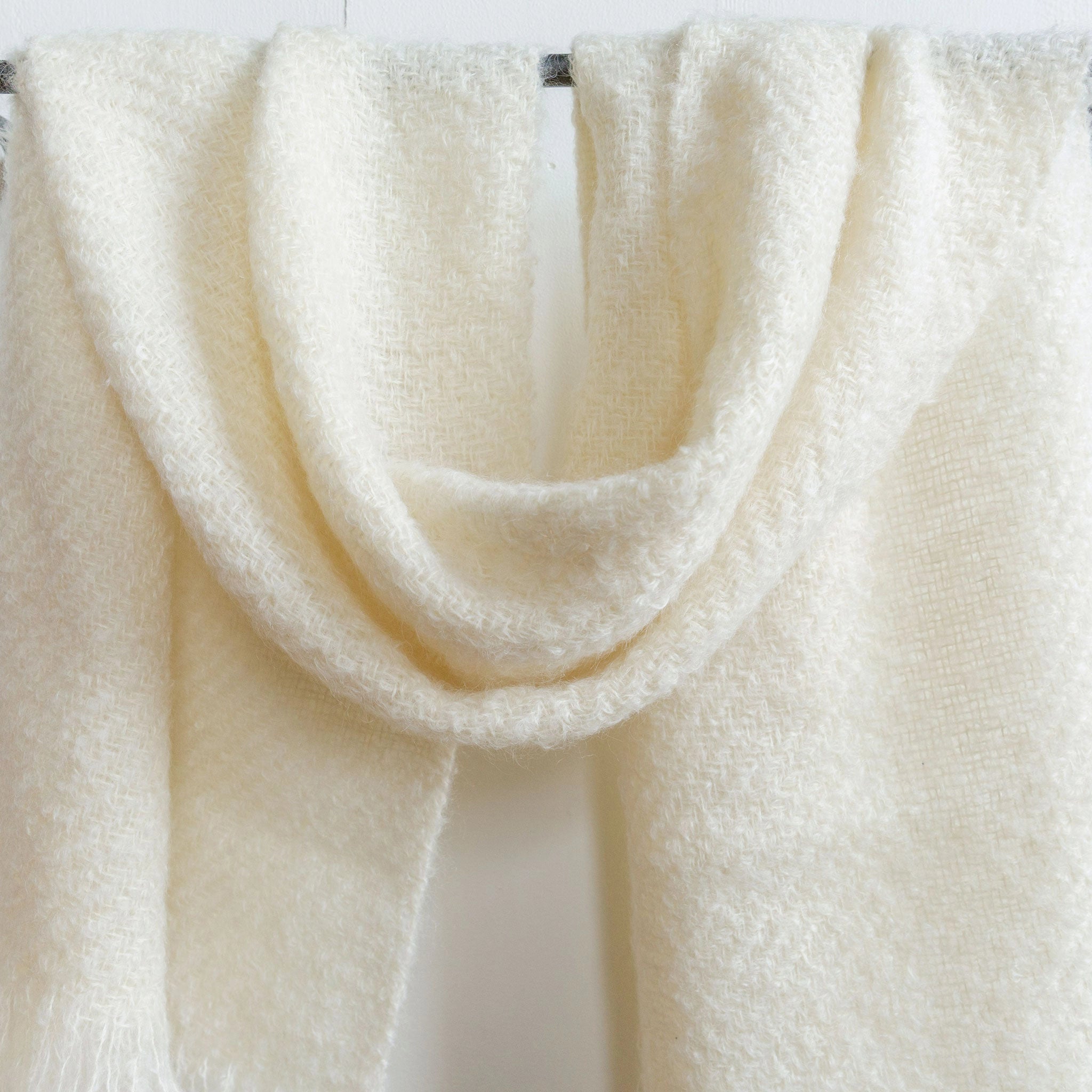 Ivory Handwoven Mohair Wrap