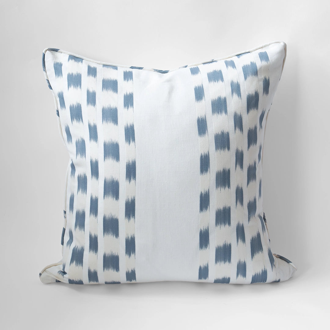 Blue Ikat Stripe Pillow