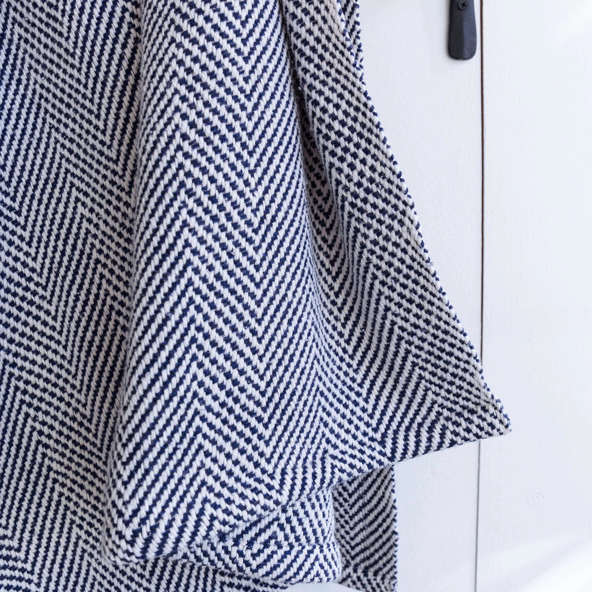 Marine Navy Handwoven Baby Blanket