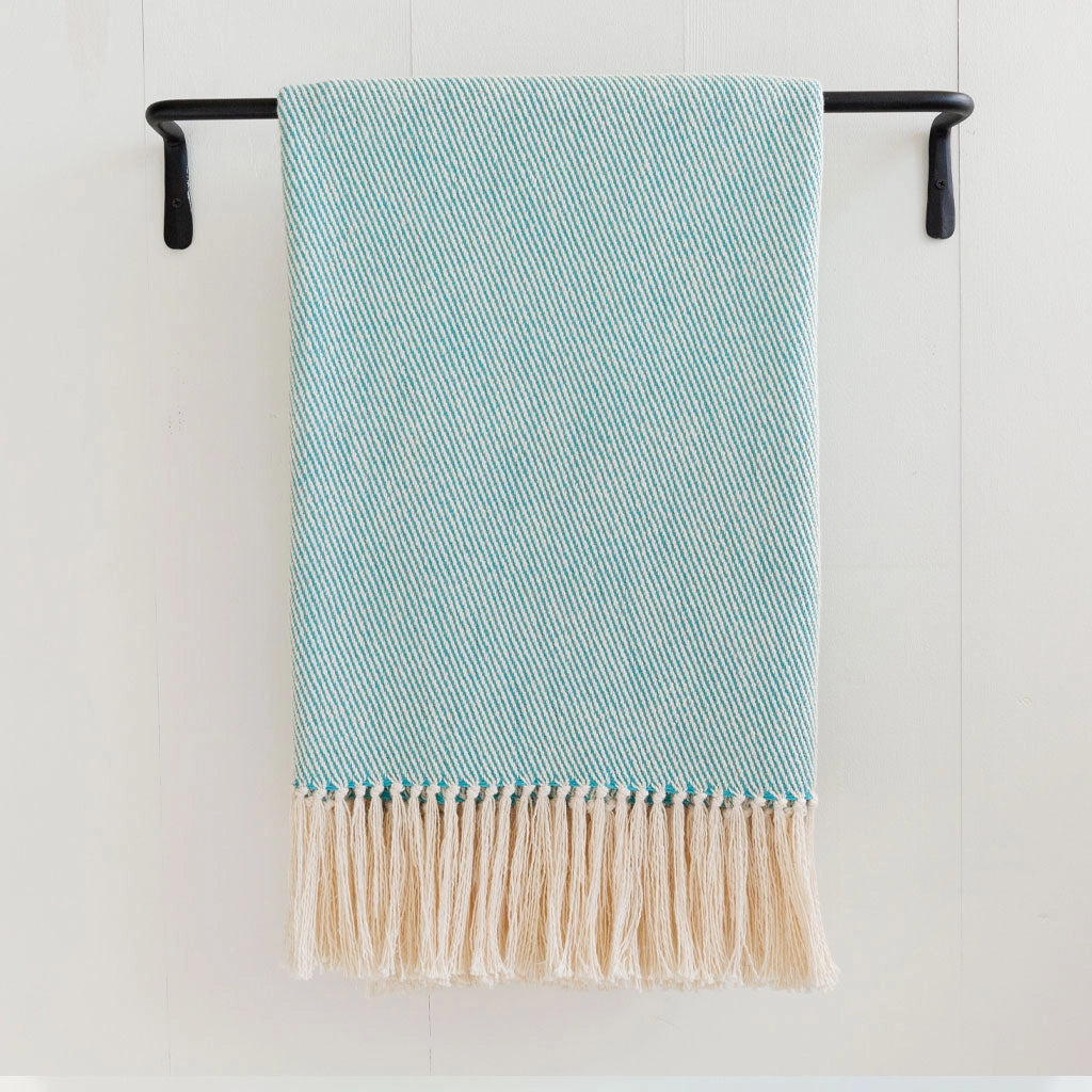 Mermaid Turquoise Handwoven Cotton Throw