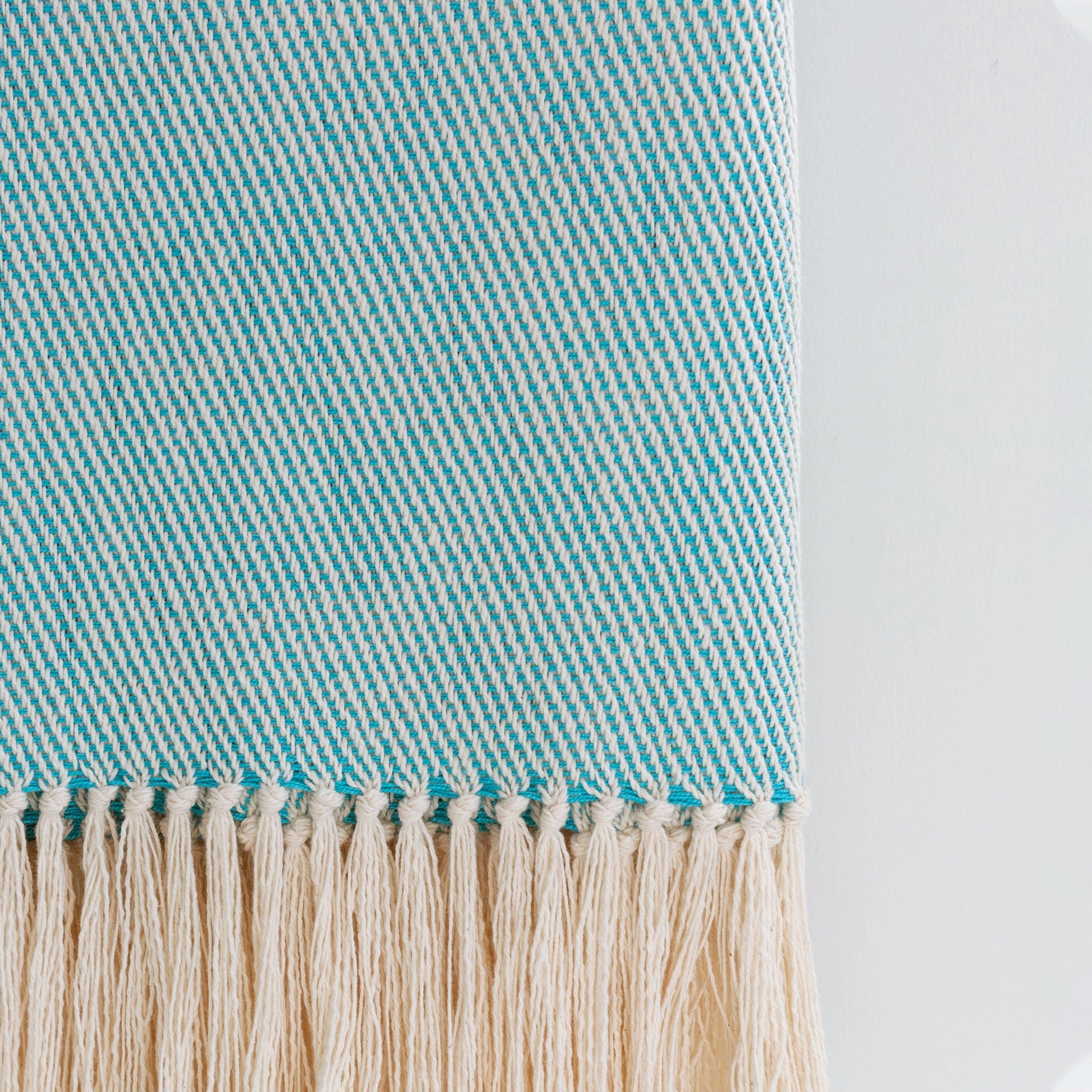 Mermaid Turquoise Handwoven Cotton Throw