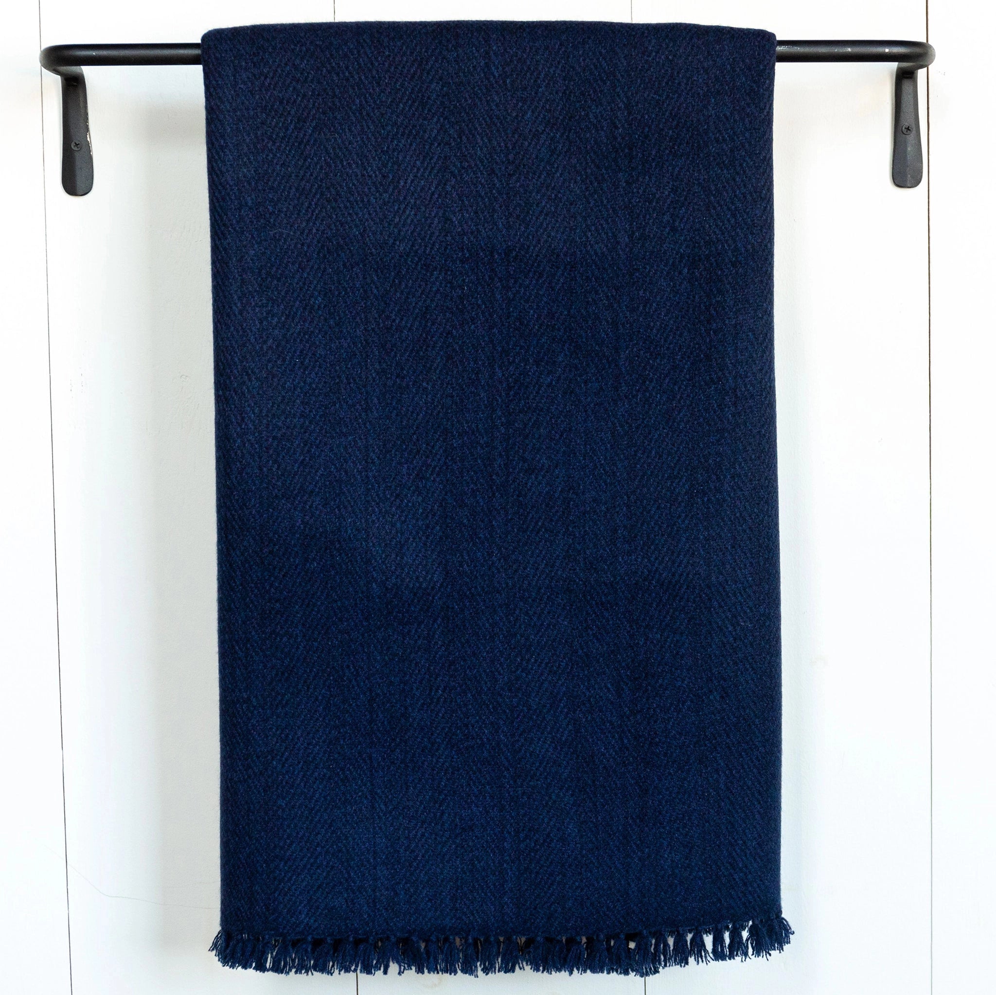 Midnight Blue Handwoven Cashmere Throw