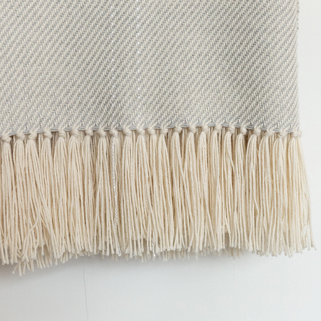 Mist Gray Handwoven Alpaca Throw