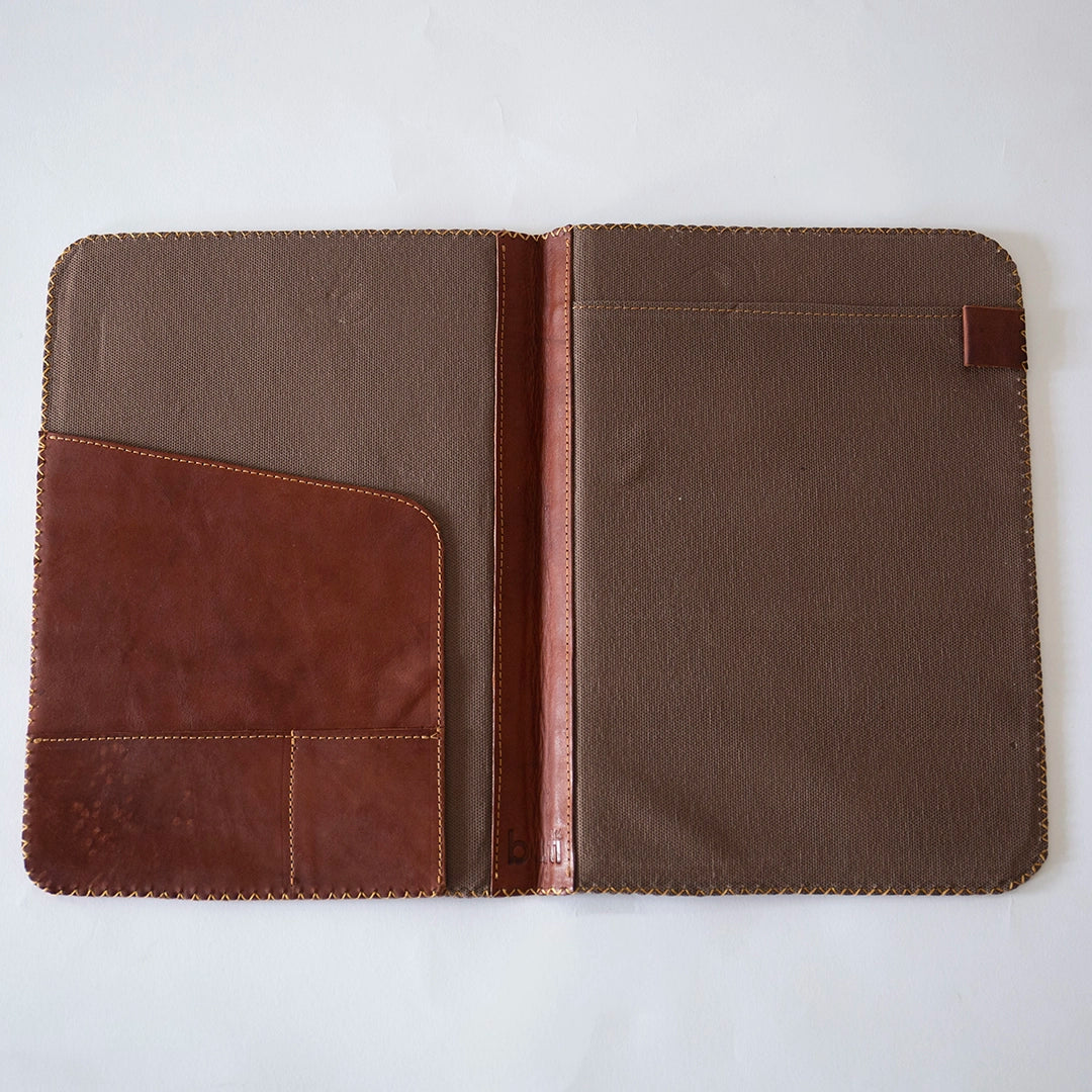 Brown Leather Portfolio Folder