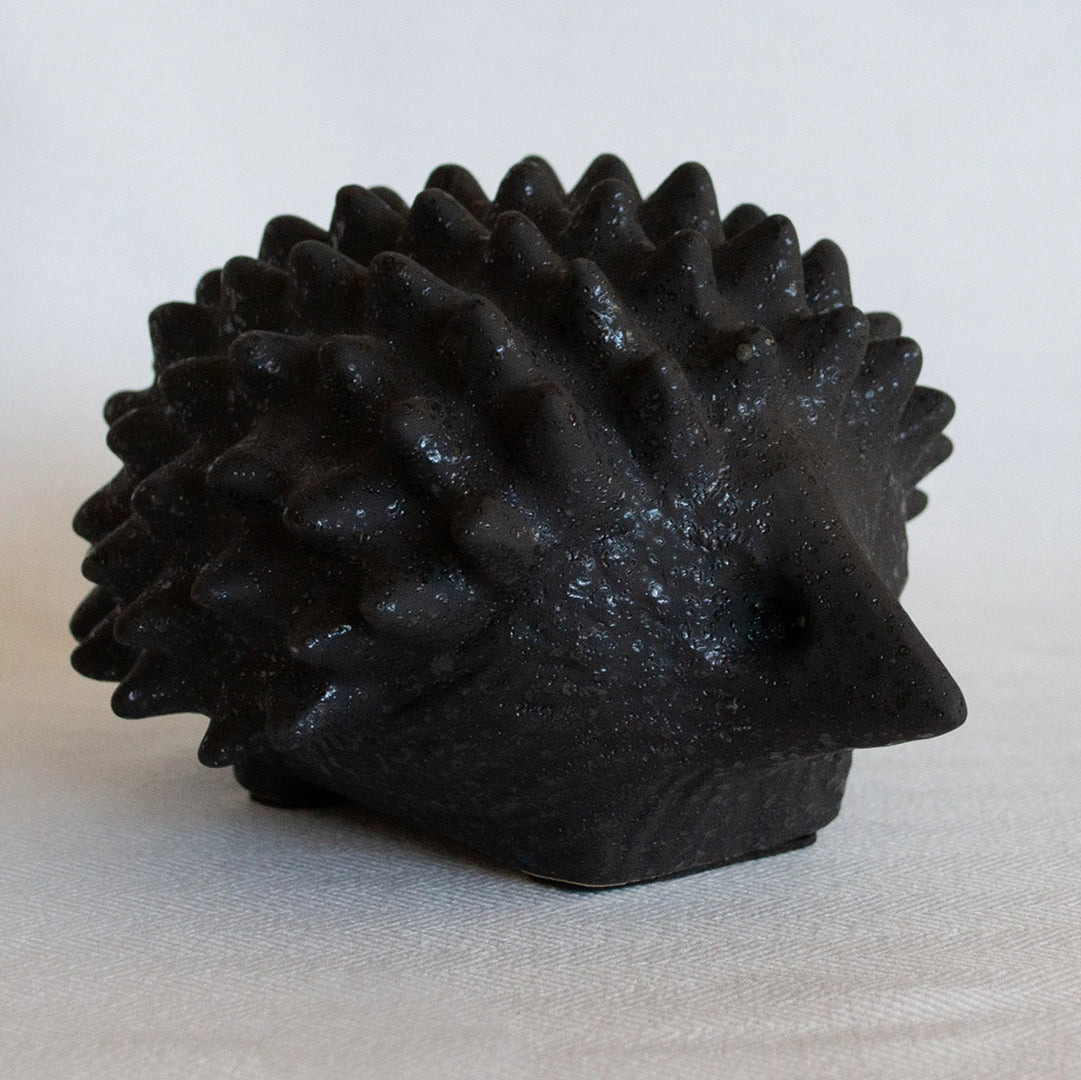 Ceramic Black Decorative Porcupine