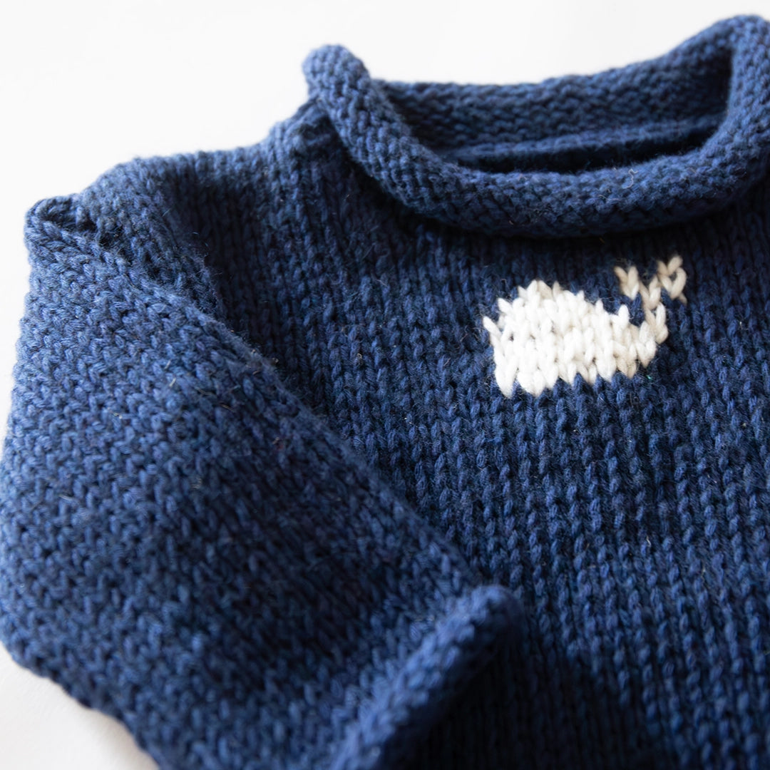 Navy Whale 0-6 Month Baby Sweater