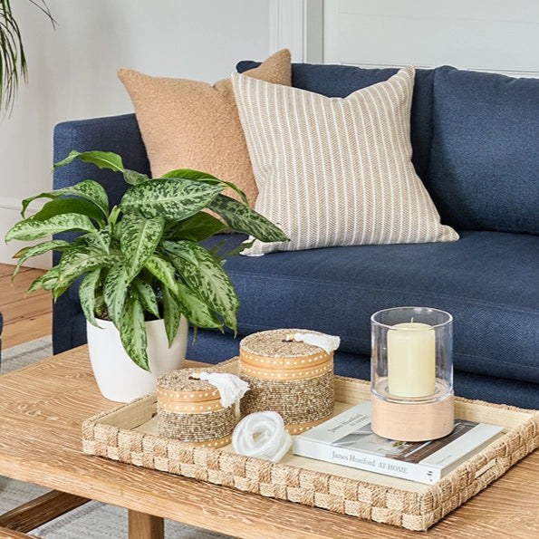 Neutral Textured Stripe Pillow