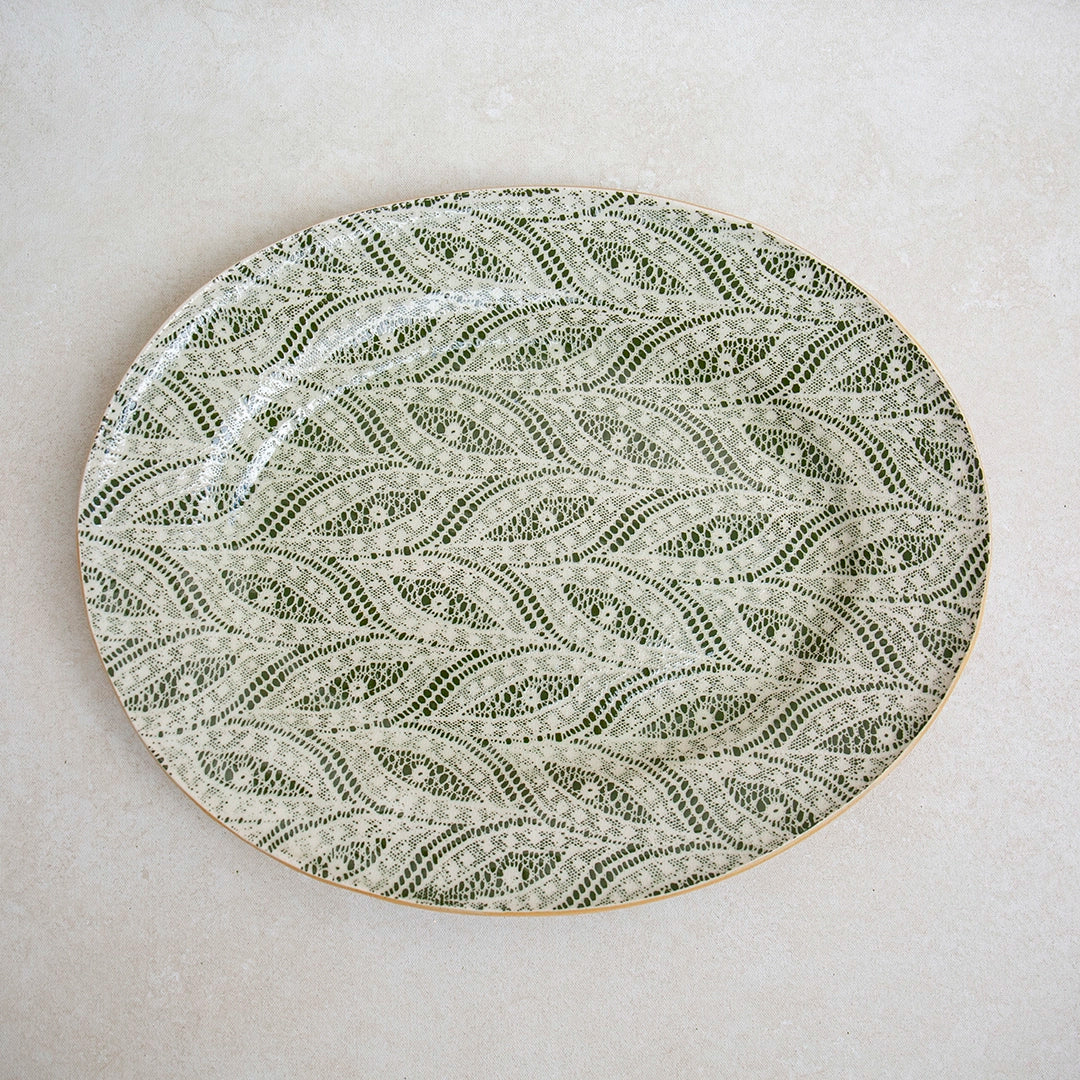 Oval Paisley Pine Platter