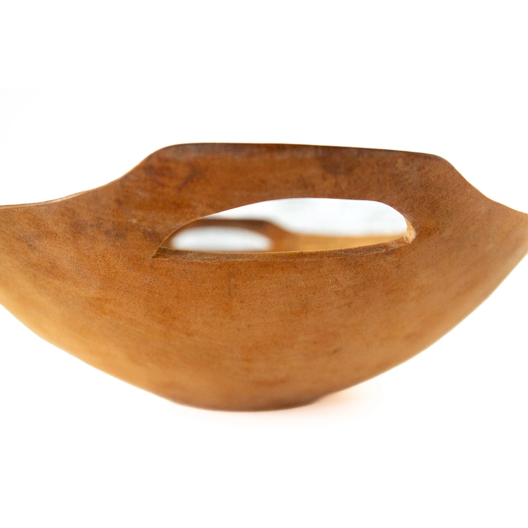 Oval Wooden Bowl With Handles