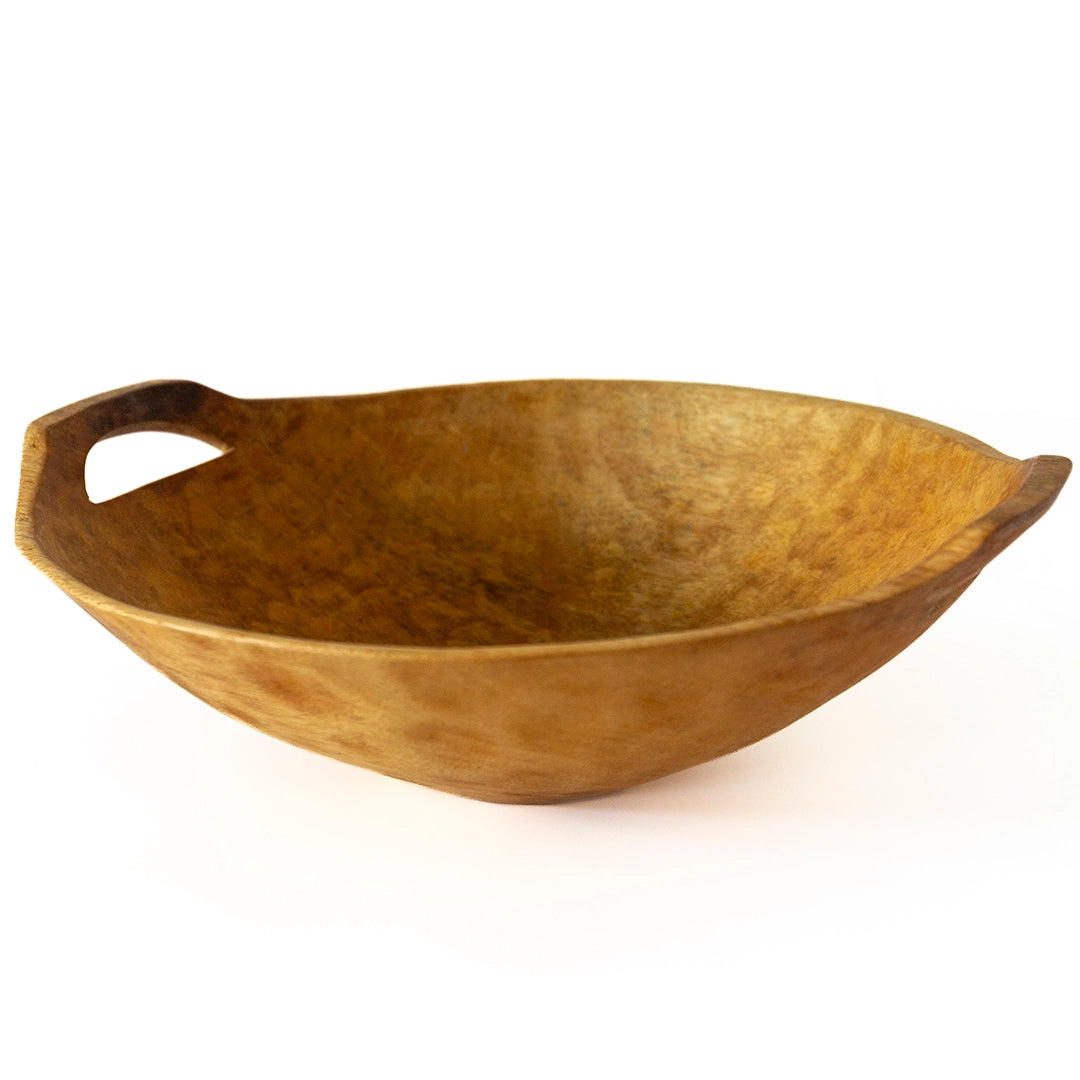 Oval Wooden Bowl With Handles
