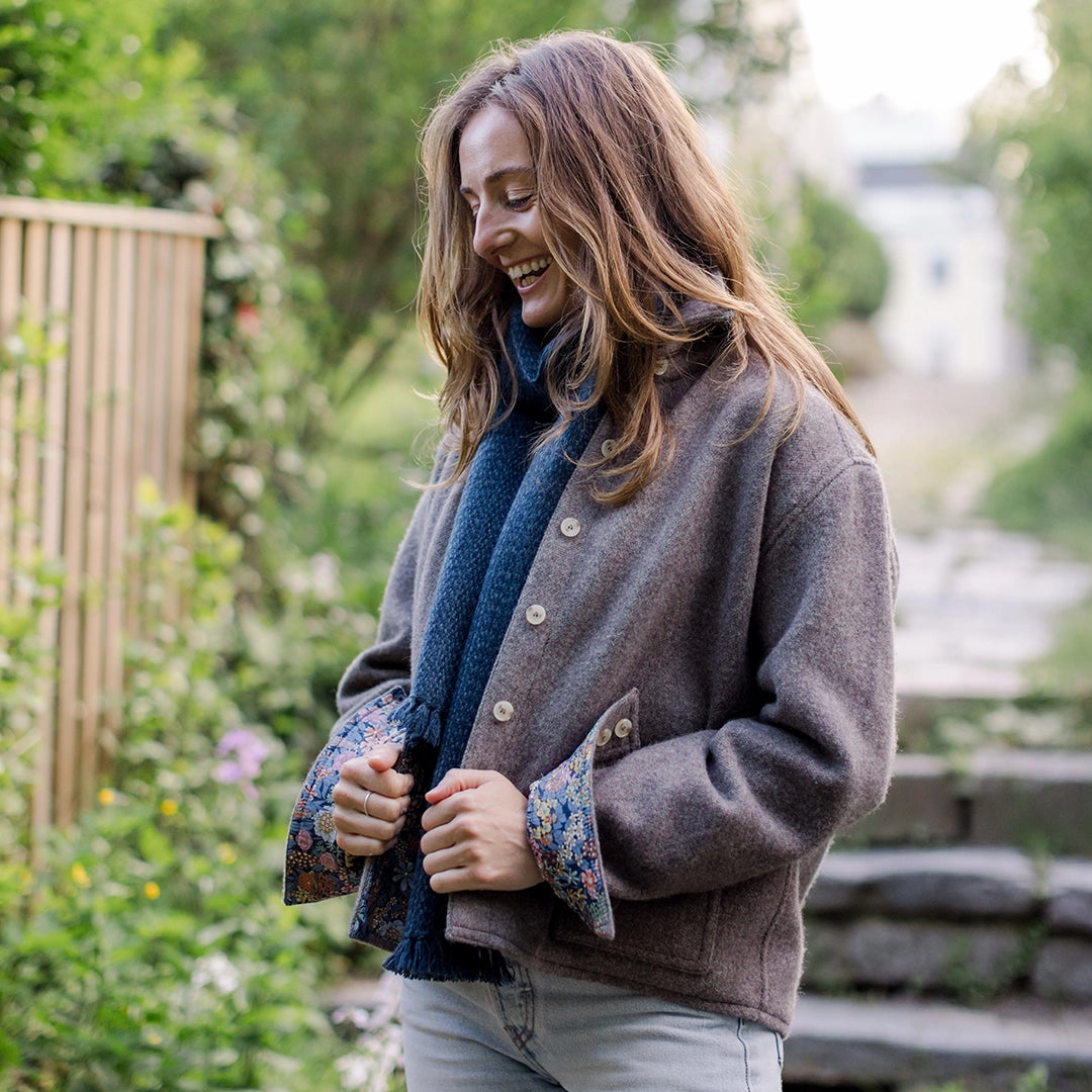 Cobblestone Tweed Cropped CPO Jacket