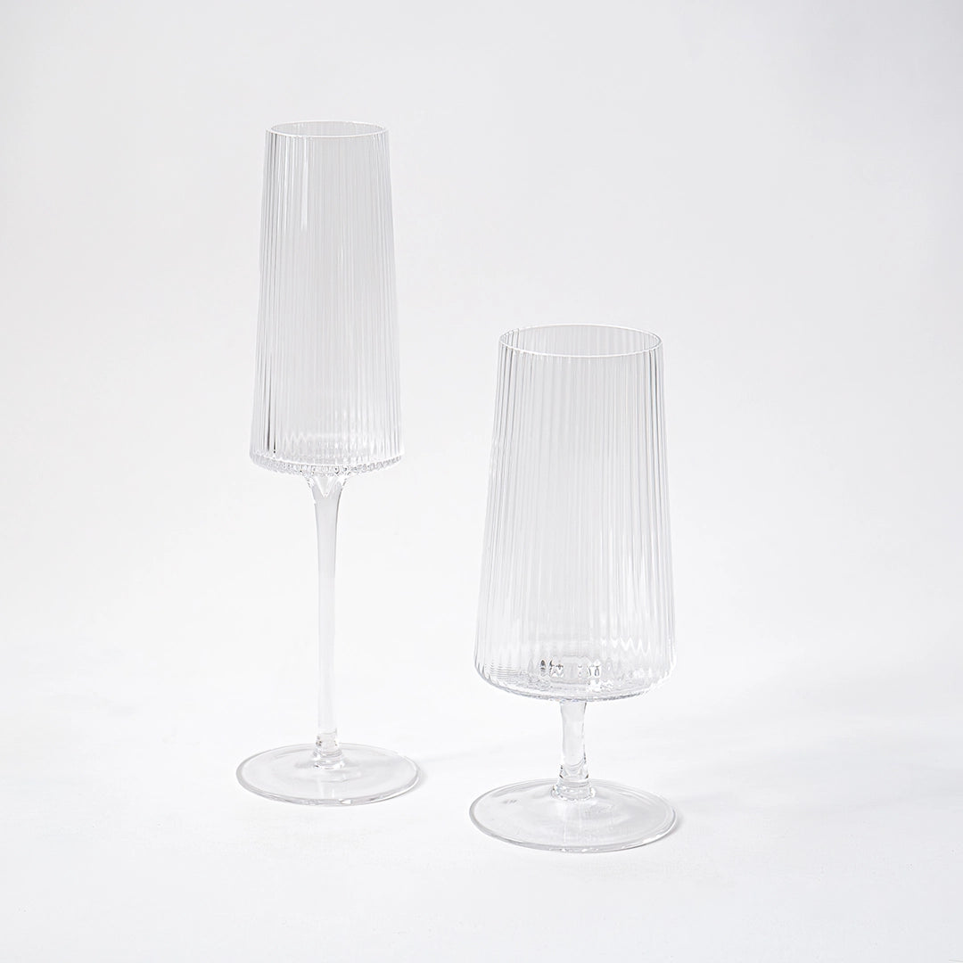 Ribbed Glassware Fluted