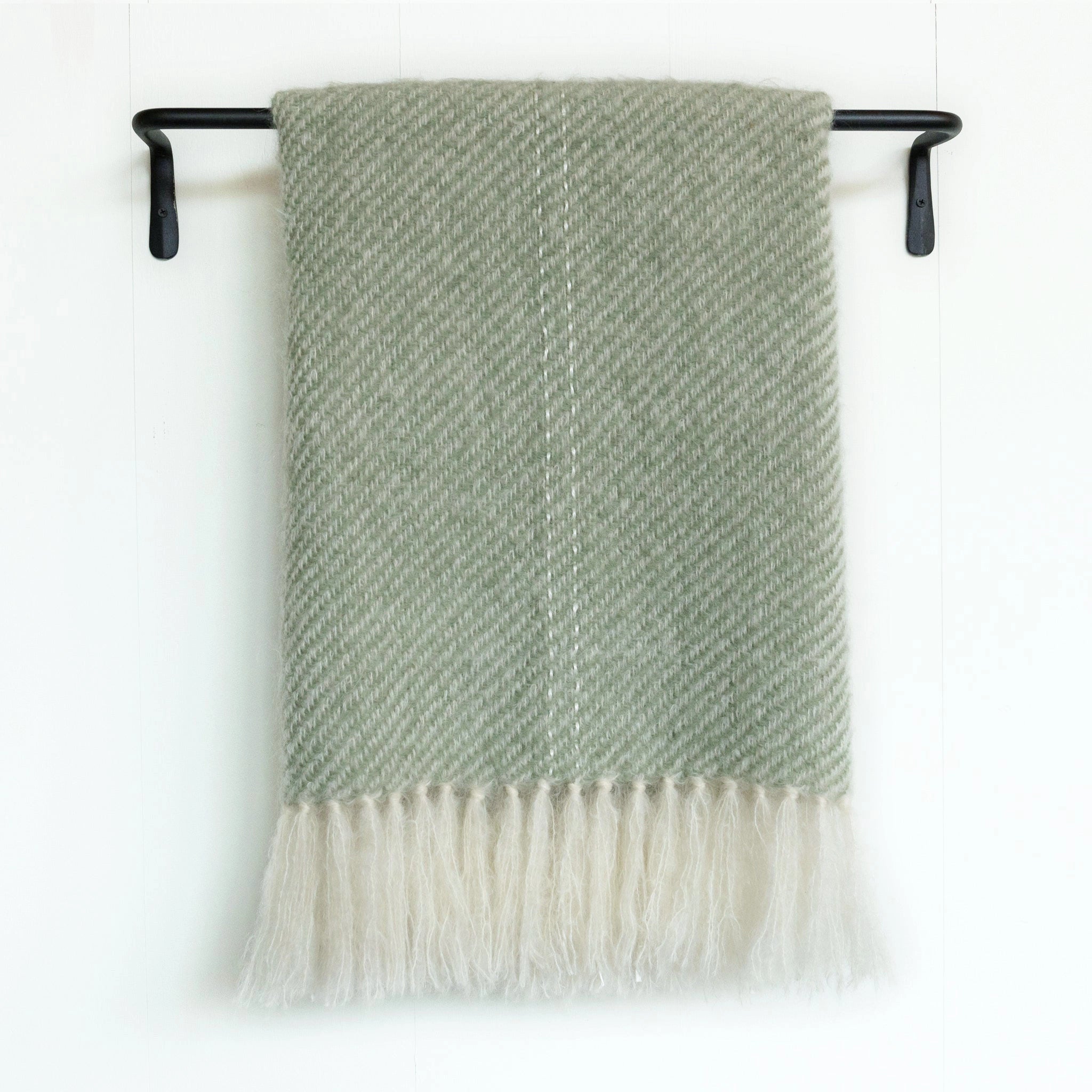 Sage Green Handwoven Mohair Throw