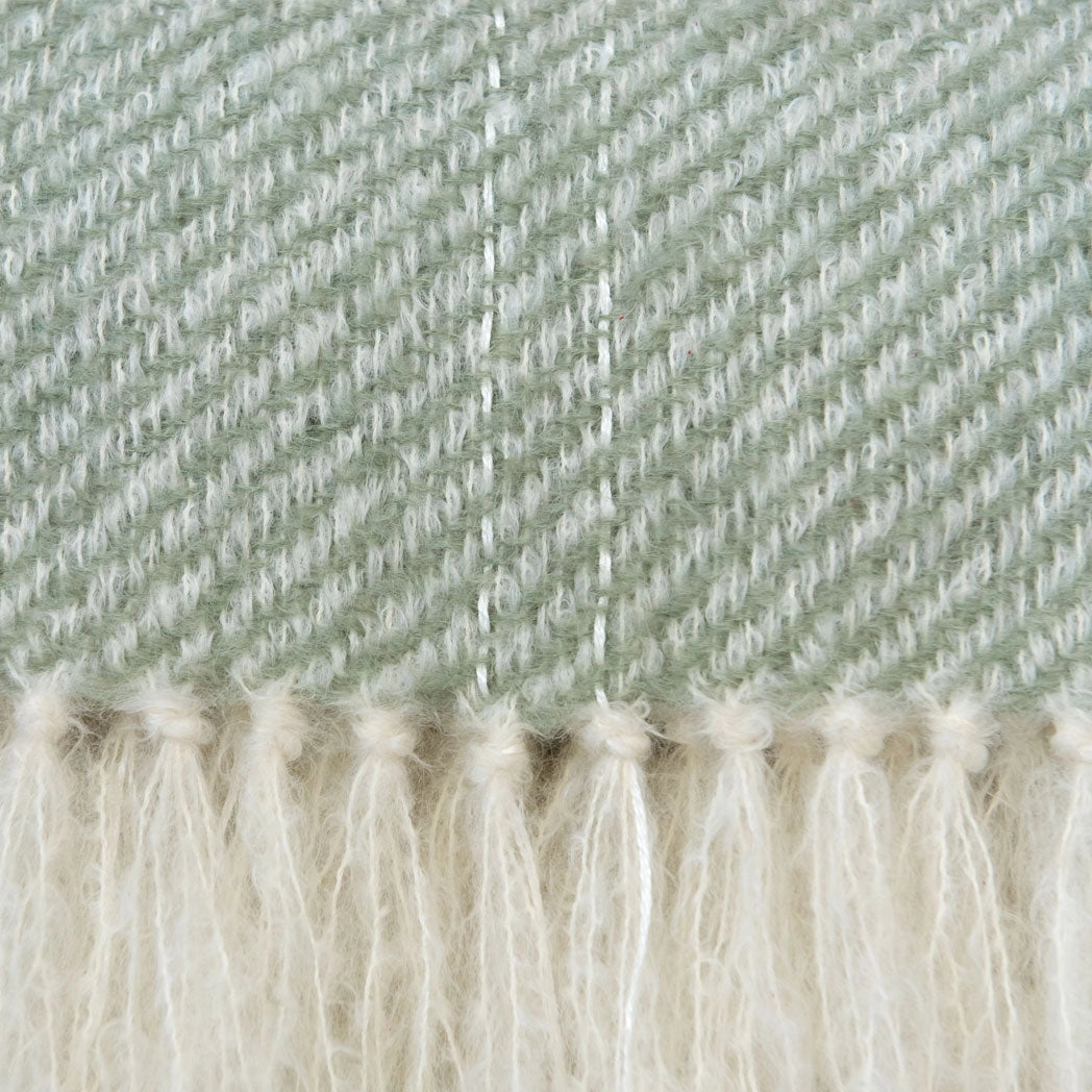 Sage Green Handwoven Mohair Throw