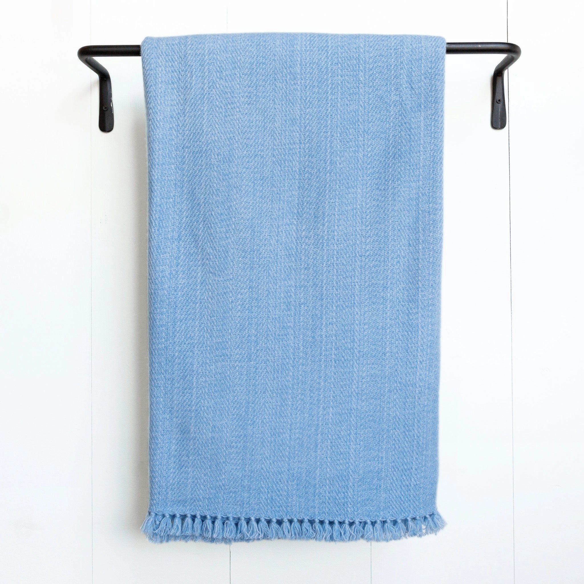 Sky Blue Handwoven Cashmere Throw