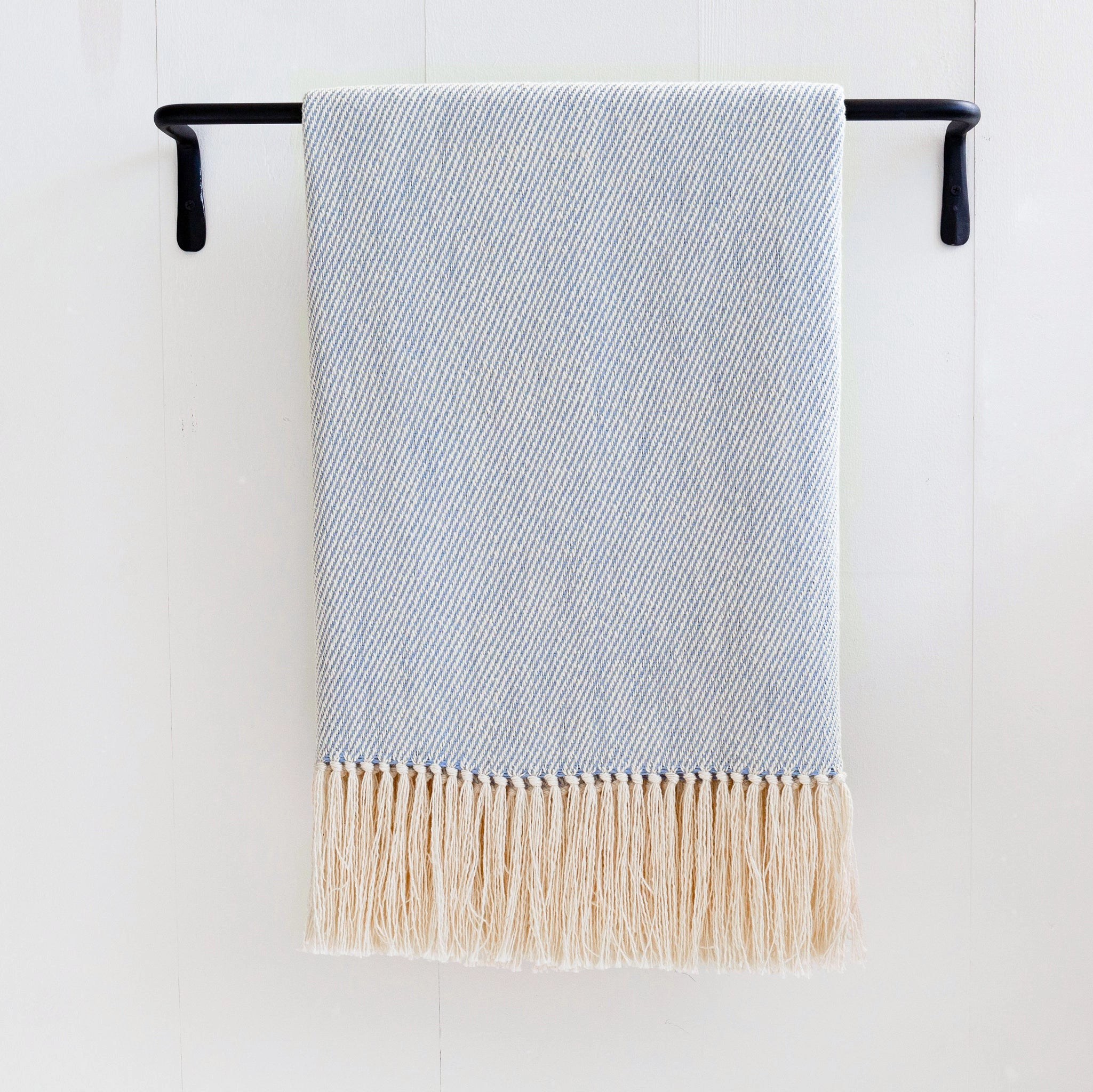 Sky Blue Handwoven Cotton Throw