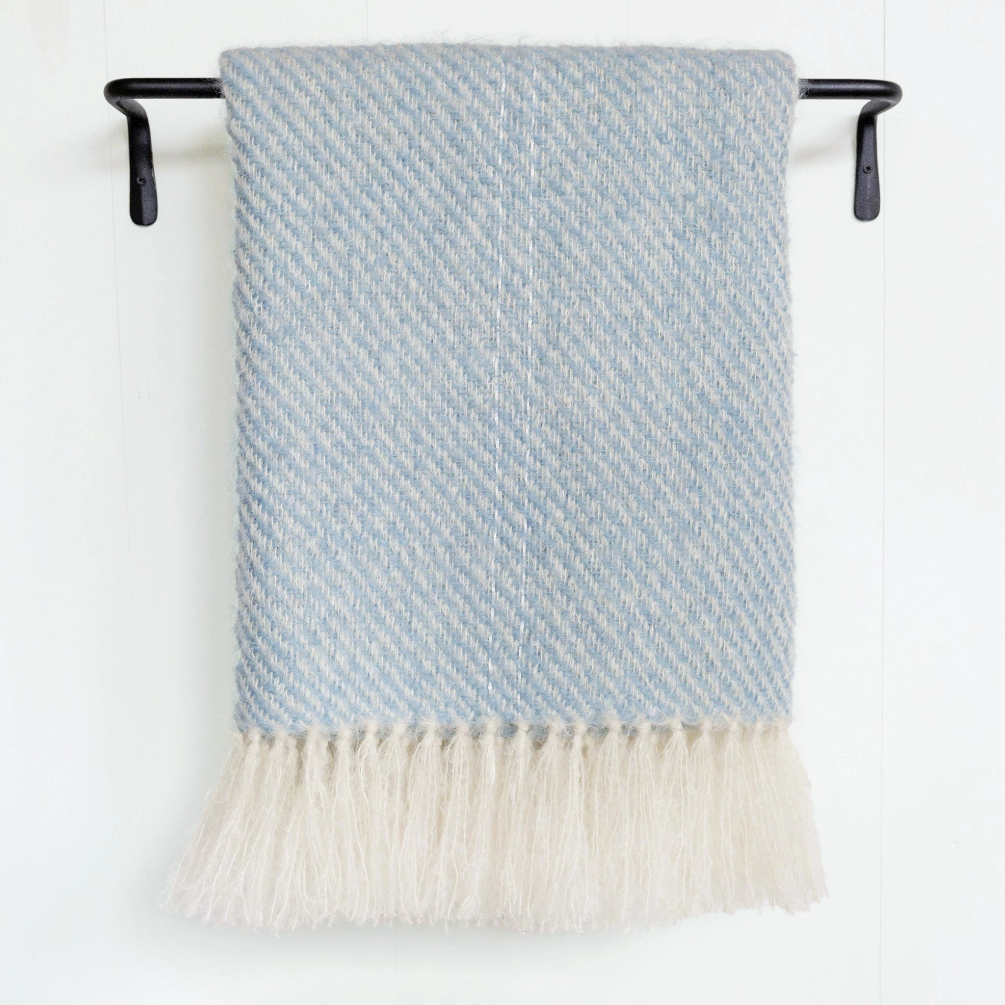 Sky Blue Handwoven Mohair Throw