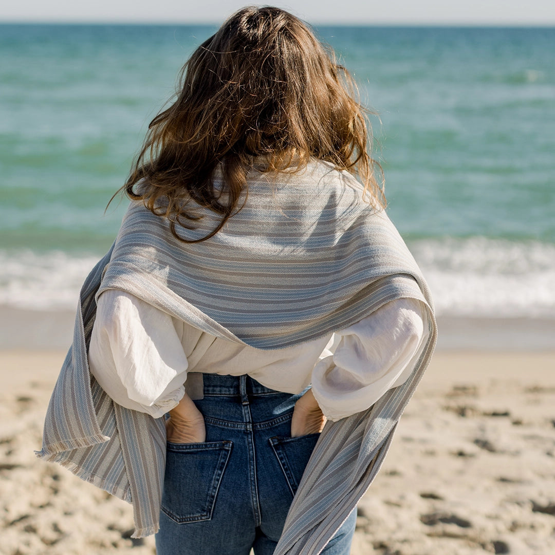 Soft Summer Stripe Handwoven Cotton Scarf
