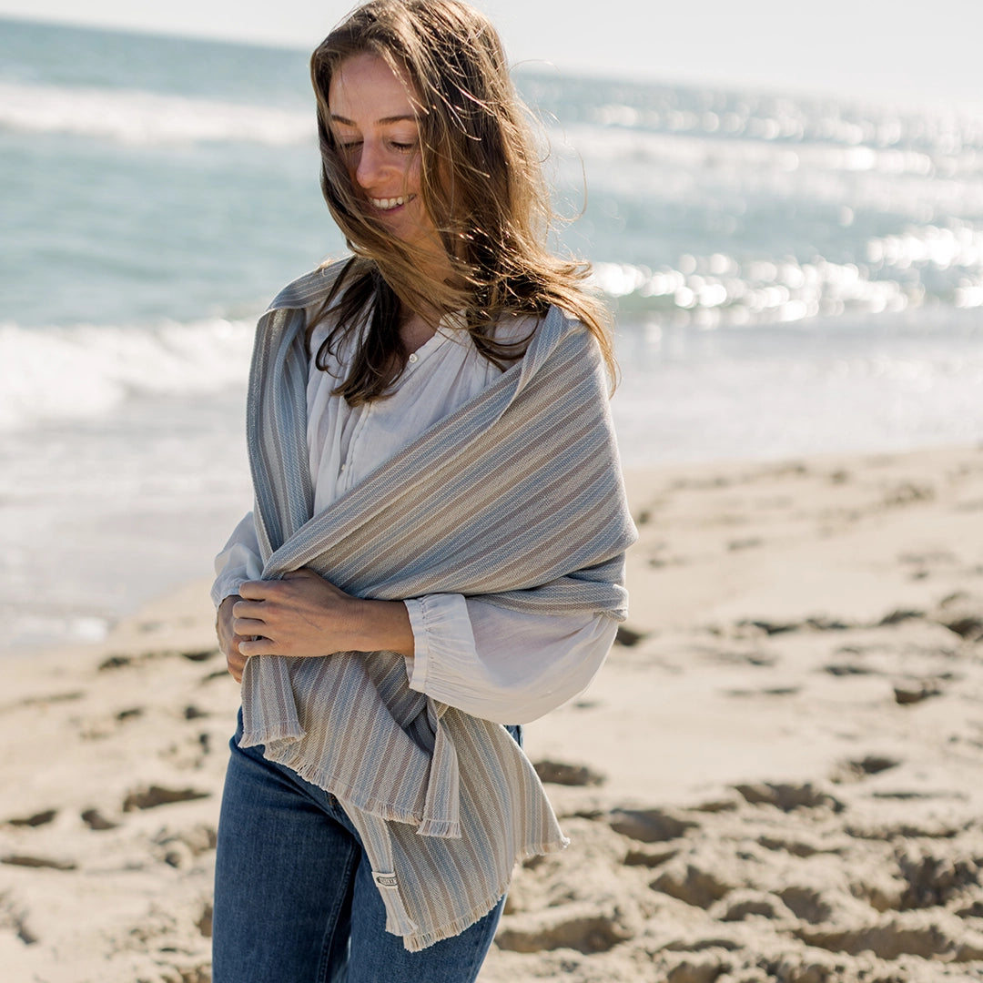 Soft Summer Stripe Handwoven Cotton Scarf