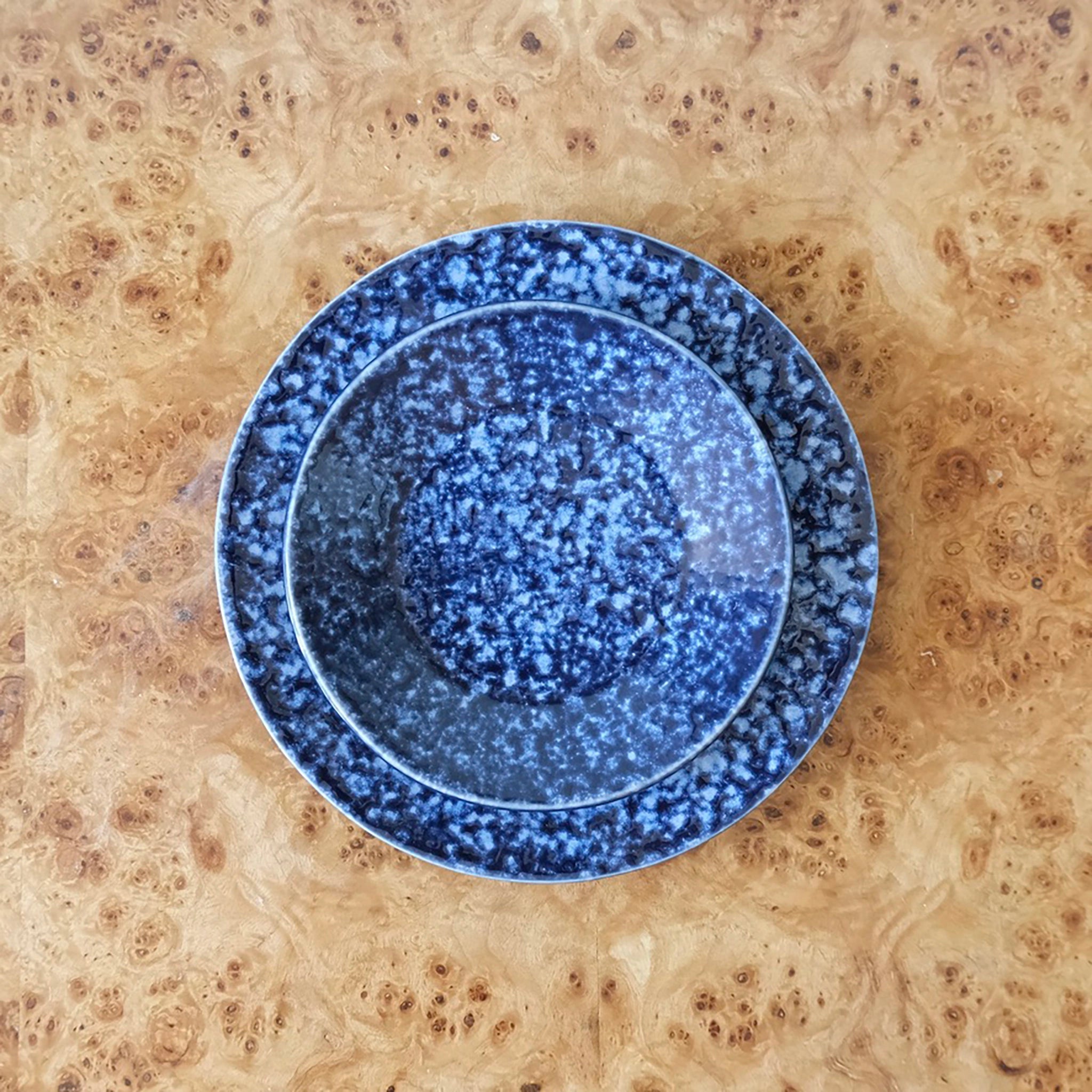 Indigo Speckled Bread Plate