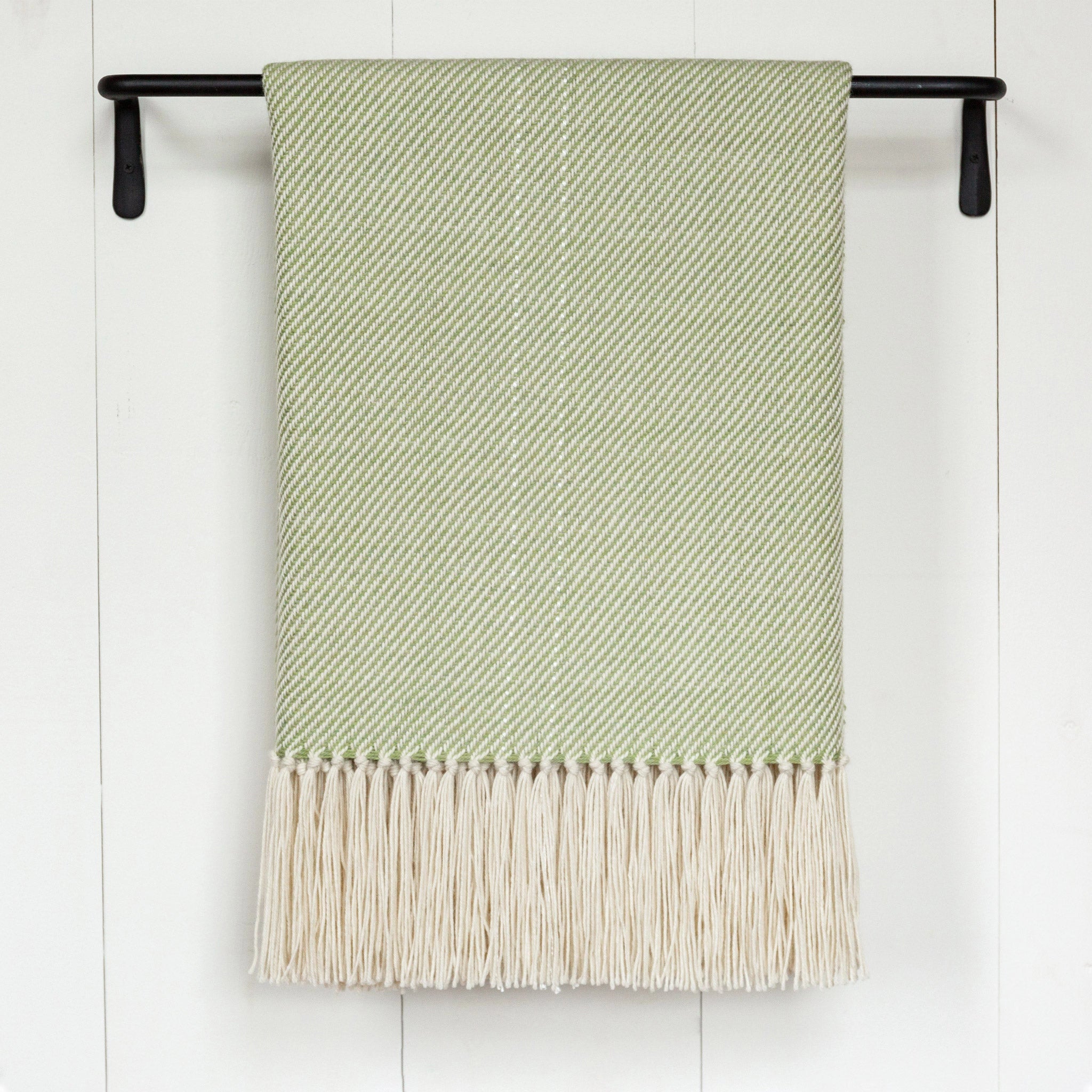 Spring Green Alpaca Handwoven Throw