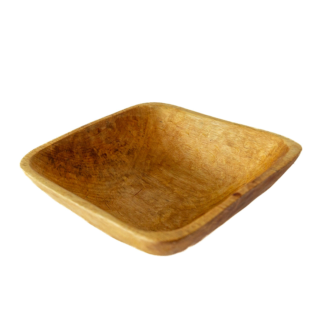 Square Wooden Serving Bowl